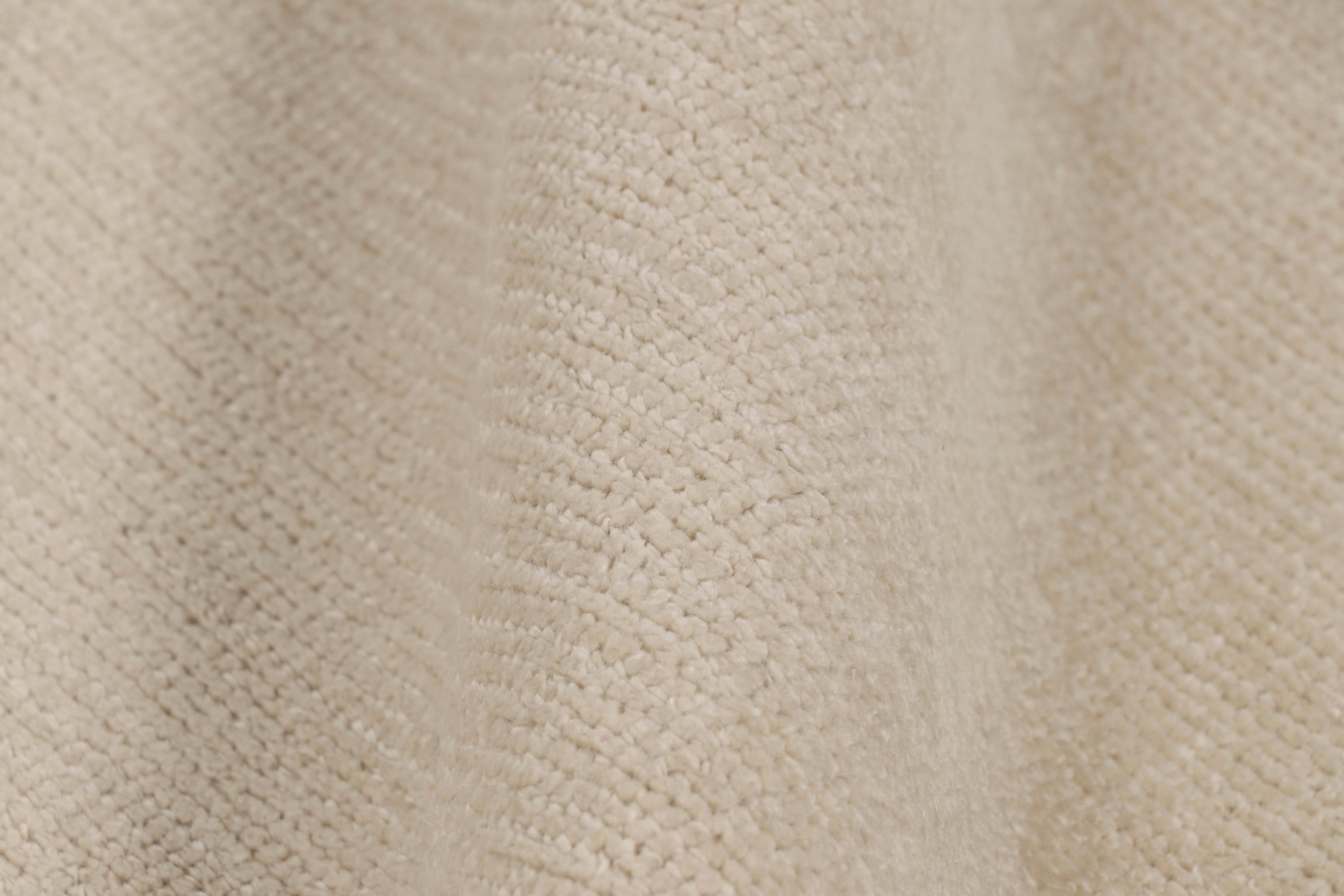 Wool Rug & Kilim’s Oversized Contemporary Textural Solid Rug in Cream and White Tones For Sale