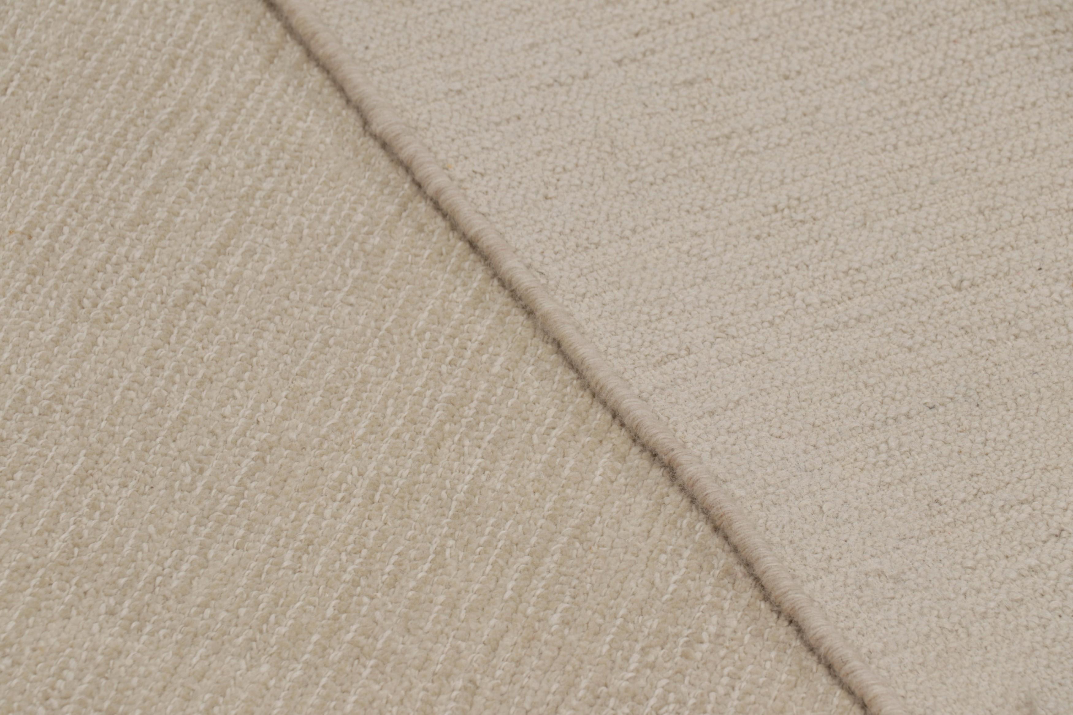 Rug & Kilim’s Oversized Contemporary Textural Solid Rug in Cream and White Tones For Sale 1