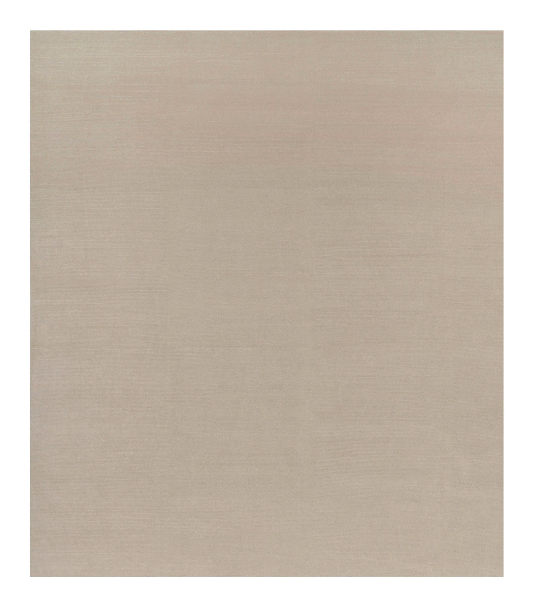 Rug & Kilim’s Oversized Contemporary Textural Solid Rug in Cream and White Tones
