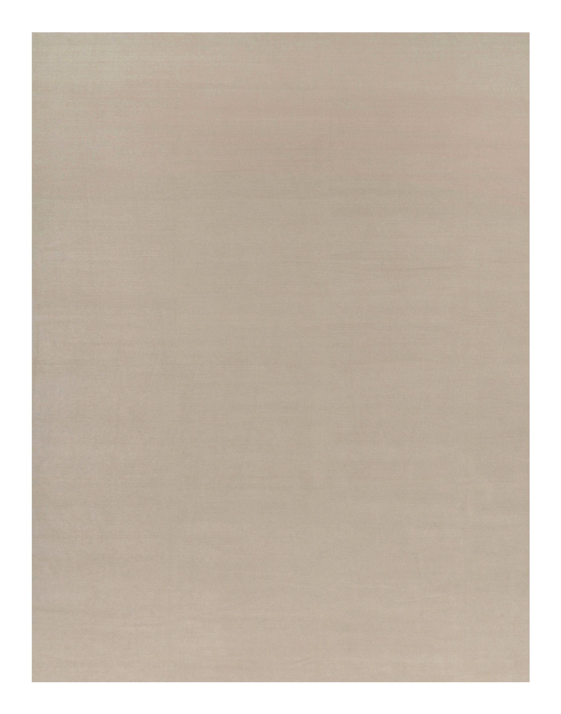 Rug & Kilim’s Oversized Contemporary Textural Solid Rug in Cream and White Tones