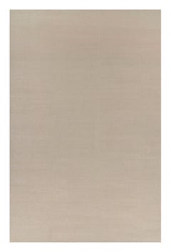 Rug & Kilim’s Oversized Contemporary Textural Solid Rug in Cream and White Tones