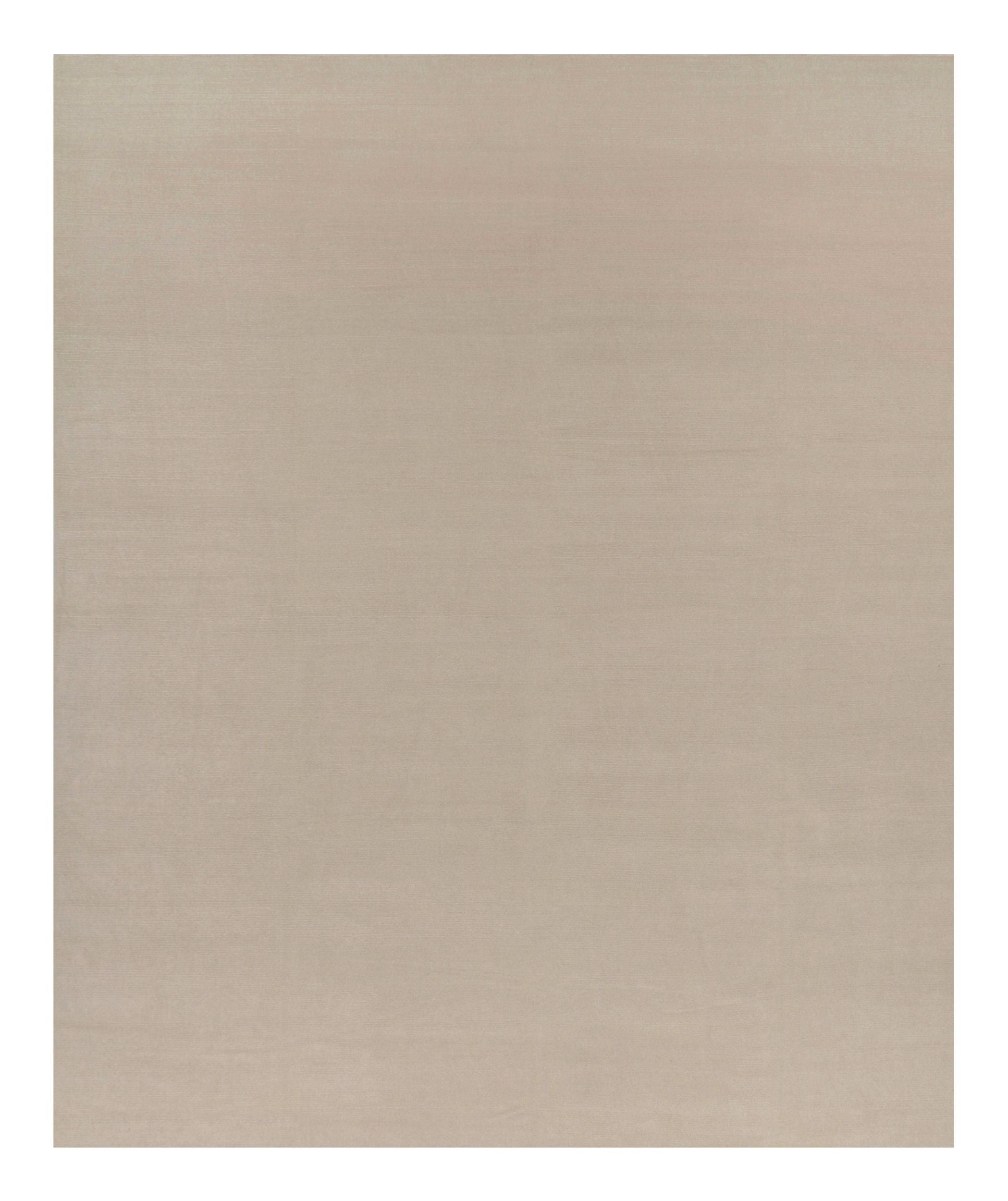 Rug & Kilim’s Oversized Contemporary Textural Solid Rug in Cream and White Tones
