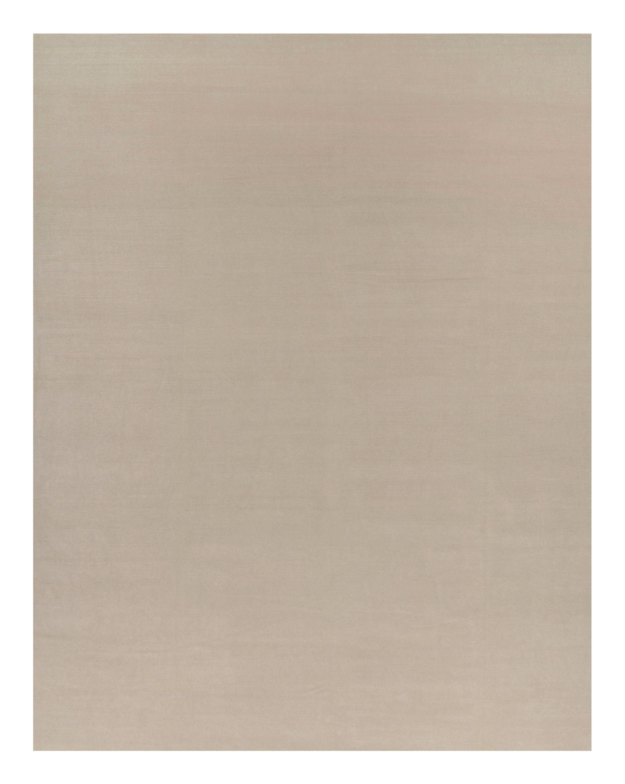 Rug & Kilim’s Oversized Contemporary Textural Solid Rug in Cream and White Tones