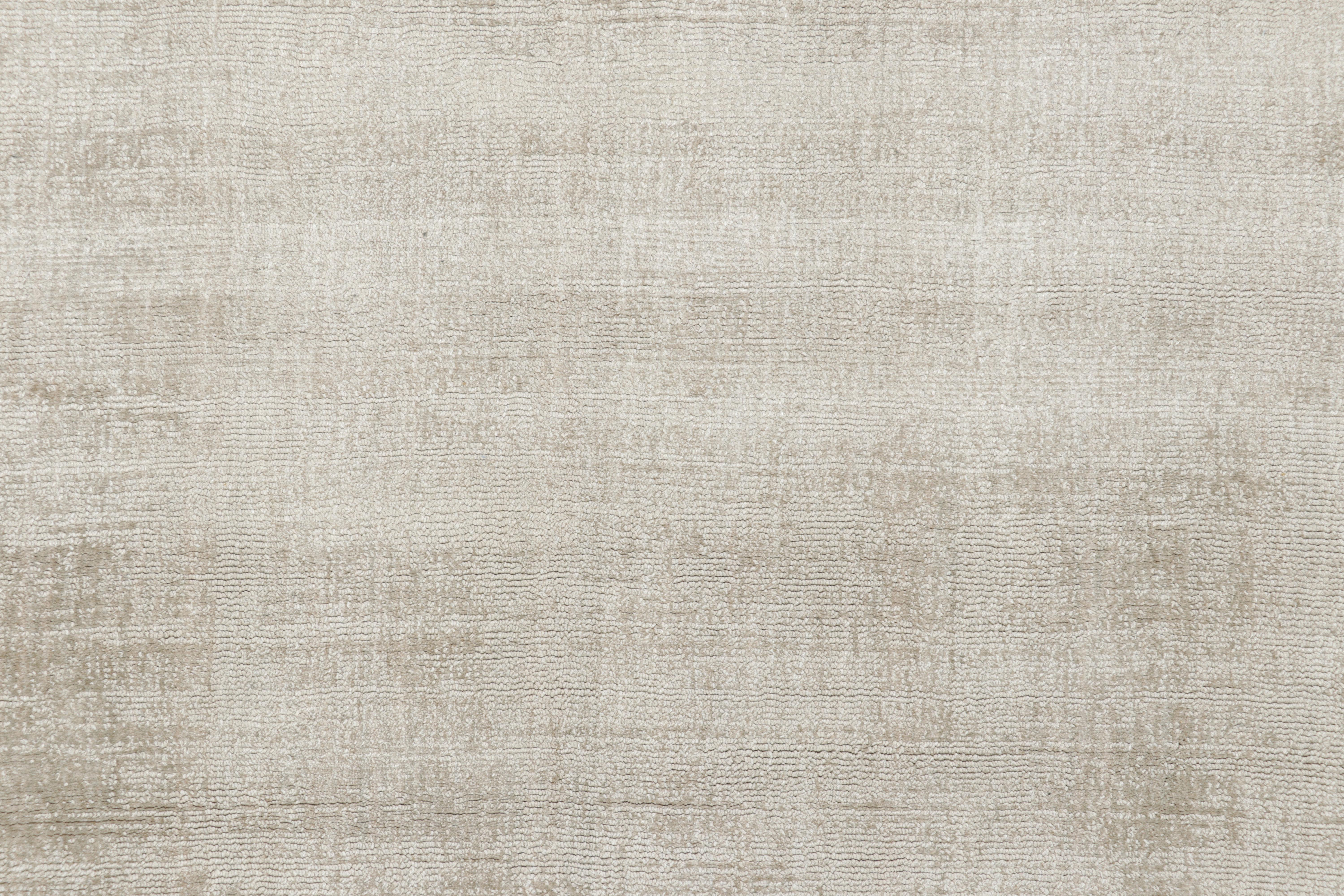 Indian Rug & Kilim’s Oversized Contemporary Textural Solid Rug in Light Beige Tones For Sale