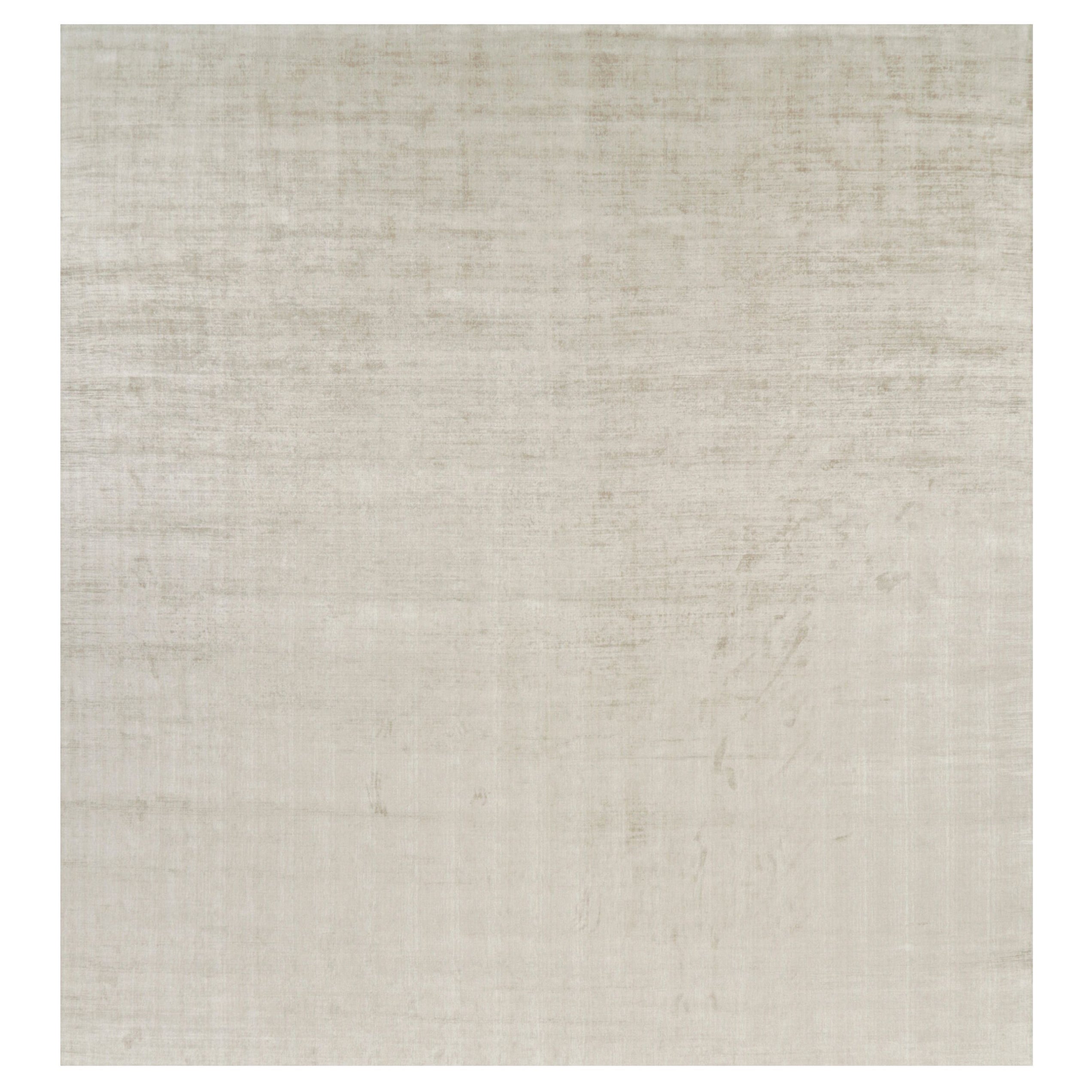 Rug 
Kilim
s Oversized Contemporary Textural Solid Rug in Light Beige Tones (Tapis massif contemporain surdimensionné dans les tons beige clair)