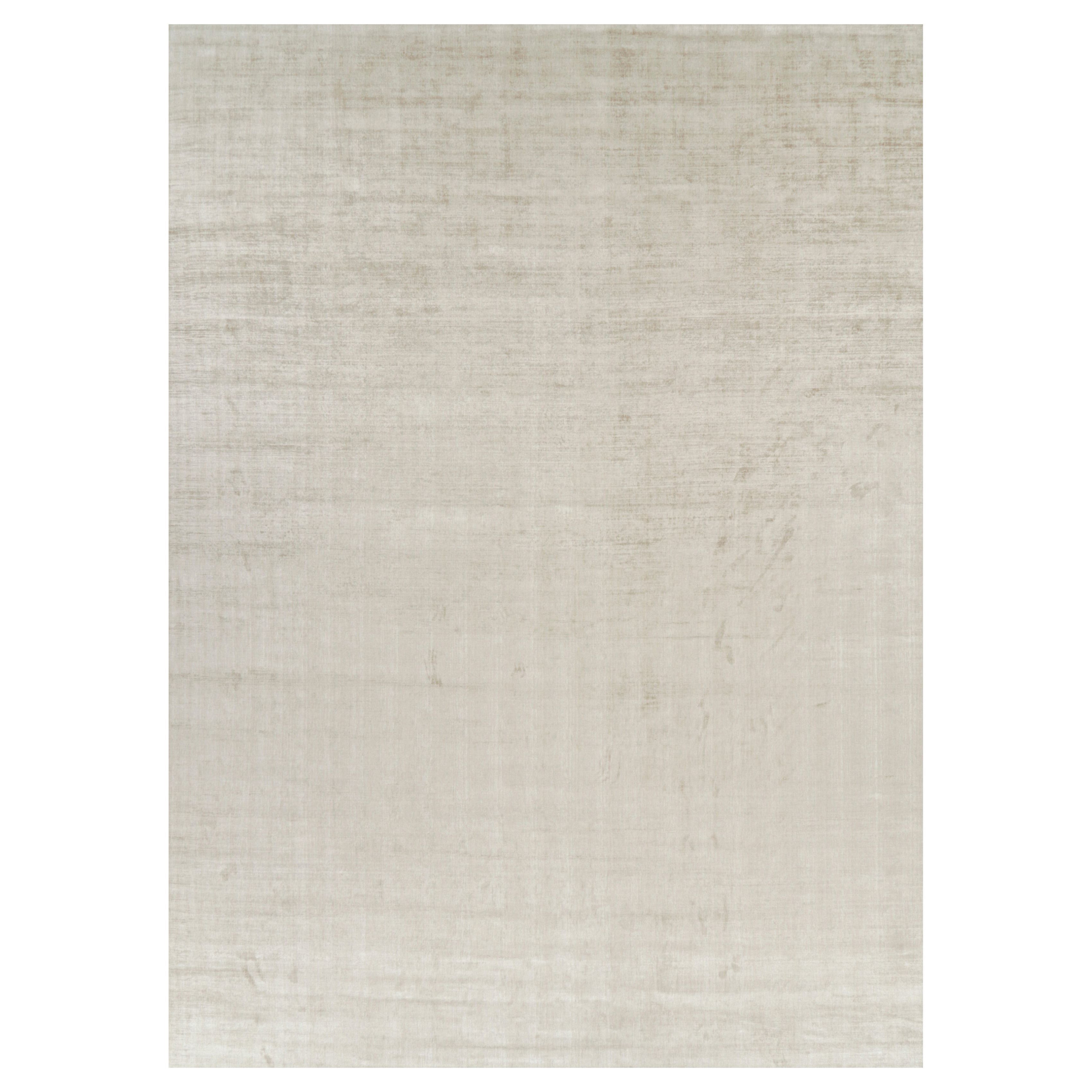 Rug 
Kilim
s Oversized Contemporary Textural Solid Rug in Light Beige Tones (Tapis massif contemporain surdimensionné dans les tons beige clair)