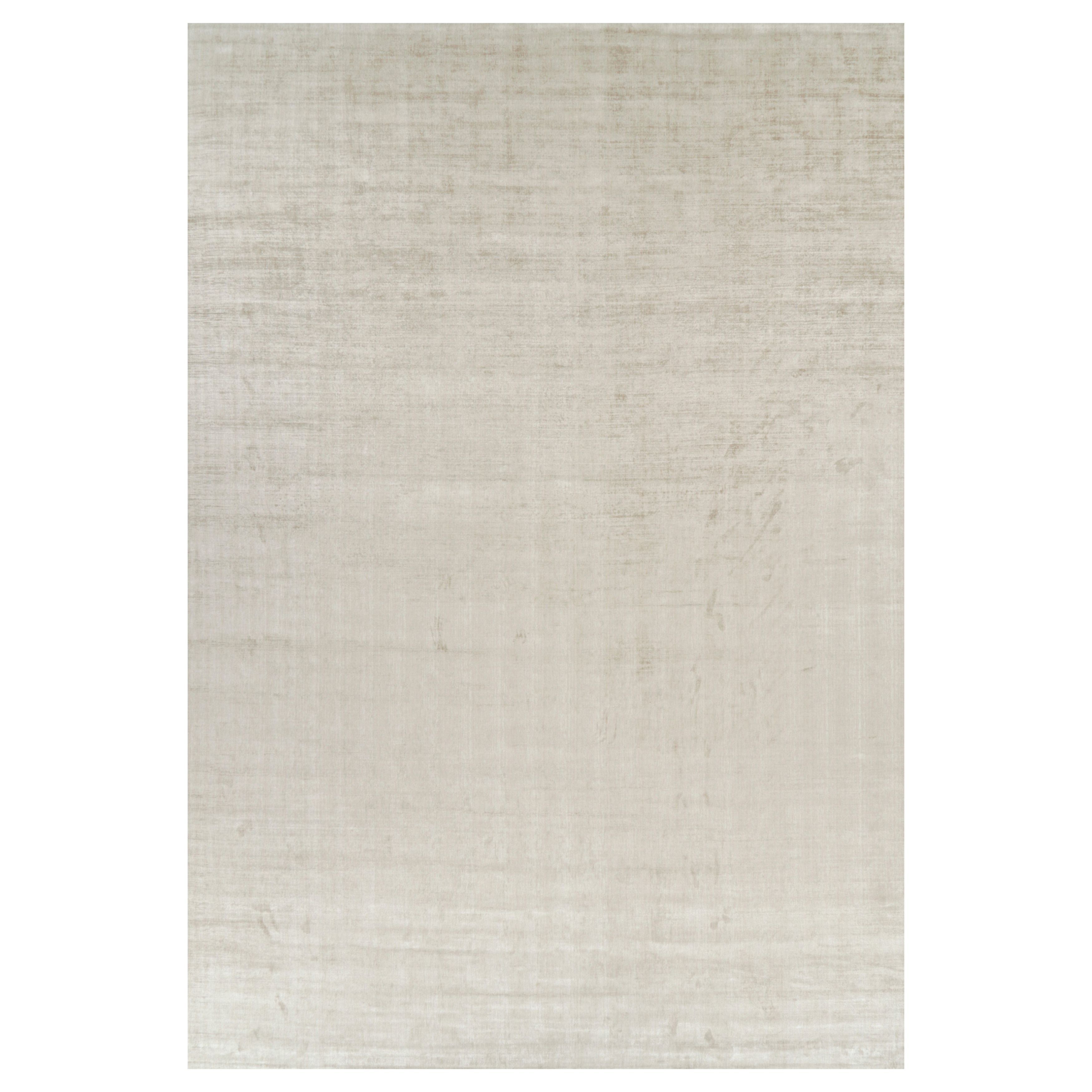 Rug 
Kilim
s Oversized Contemporary Textural Solid Rug in Light Beige Tones (Tapis massif contemporain surdimensionné dans les tons beige clair)
