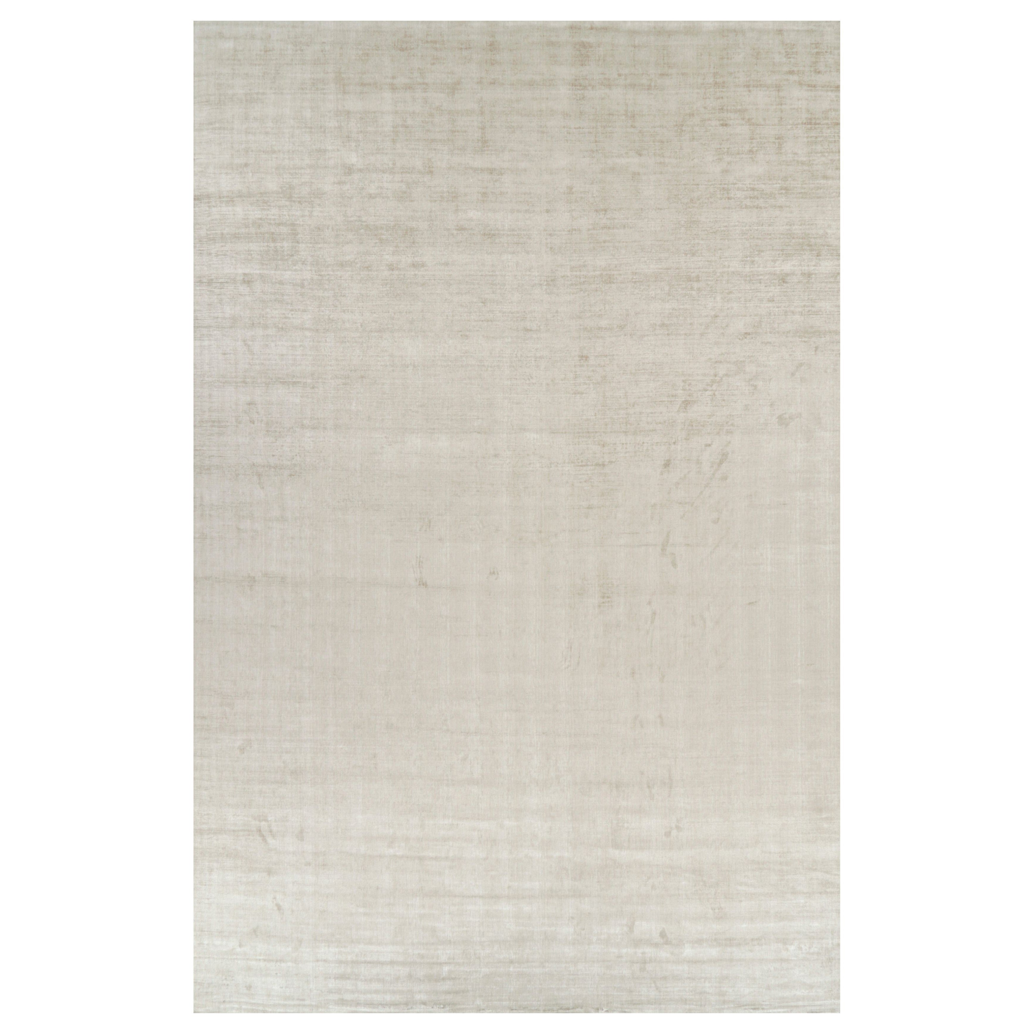 Rug 
Kilim
s Oversized Contemporary Textural Solid Rug in Light Beige Tones (Tapis massif contemporain surdimensionné dans les tons beige clair)