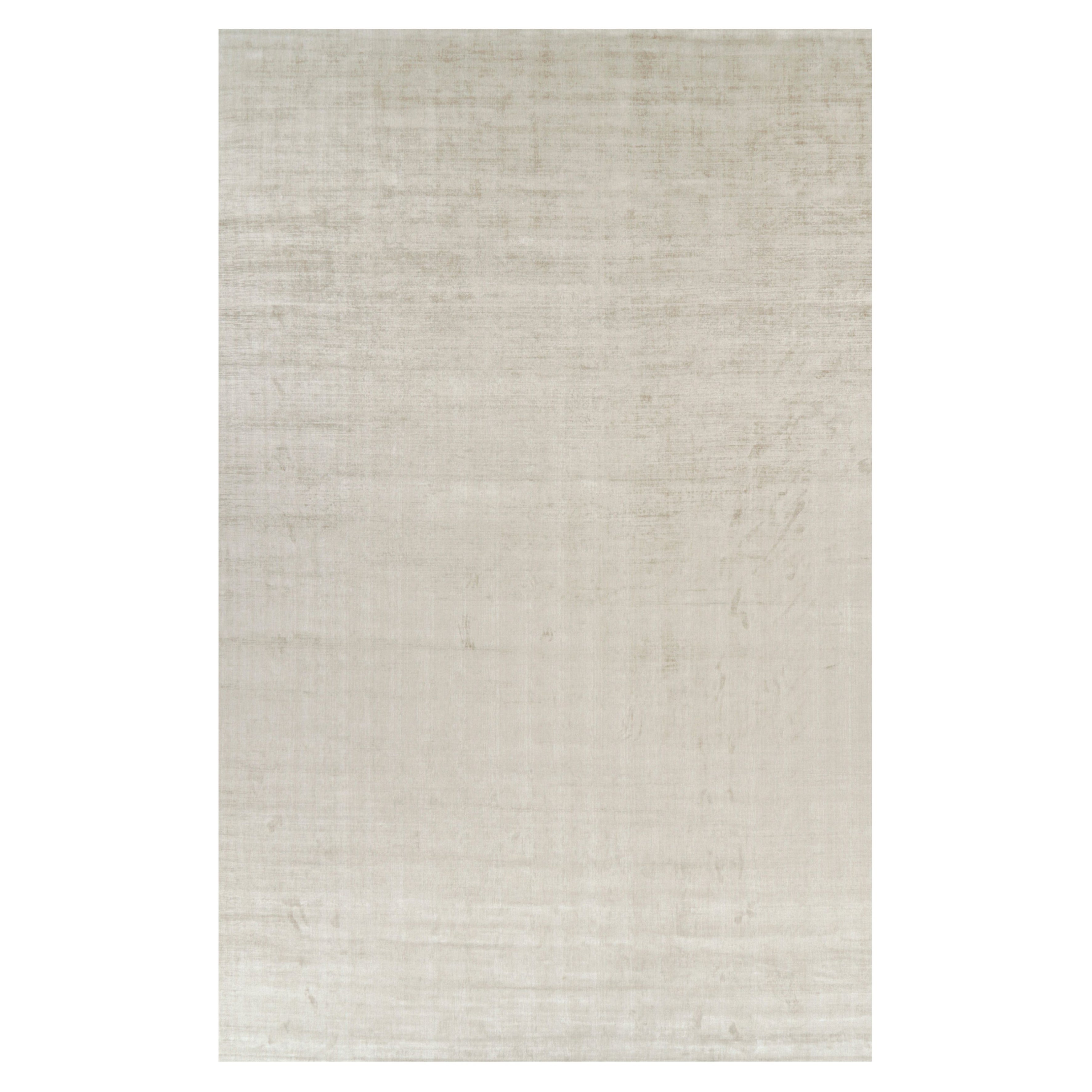 Rug 
Kilim
s Oversized Contemporary Textural Solid Rug in Light Beige Tones (Tapis massif contemporain surdimensionné dans les tons beige clair)