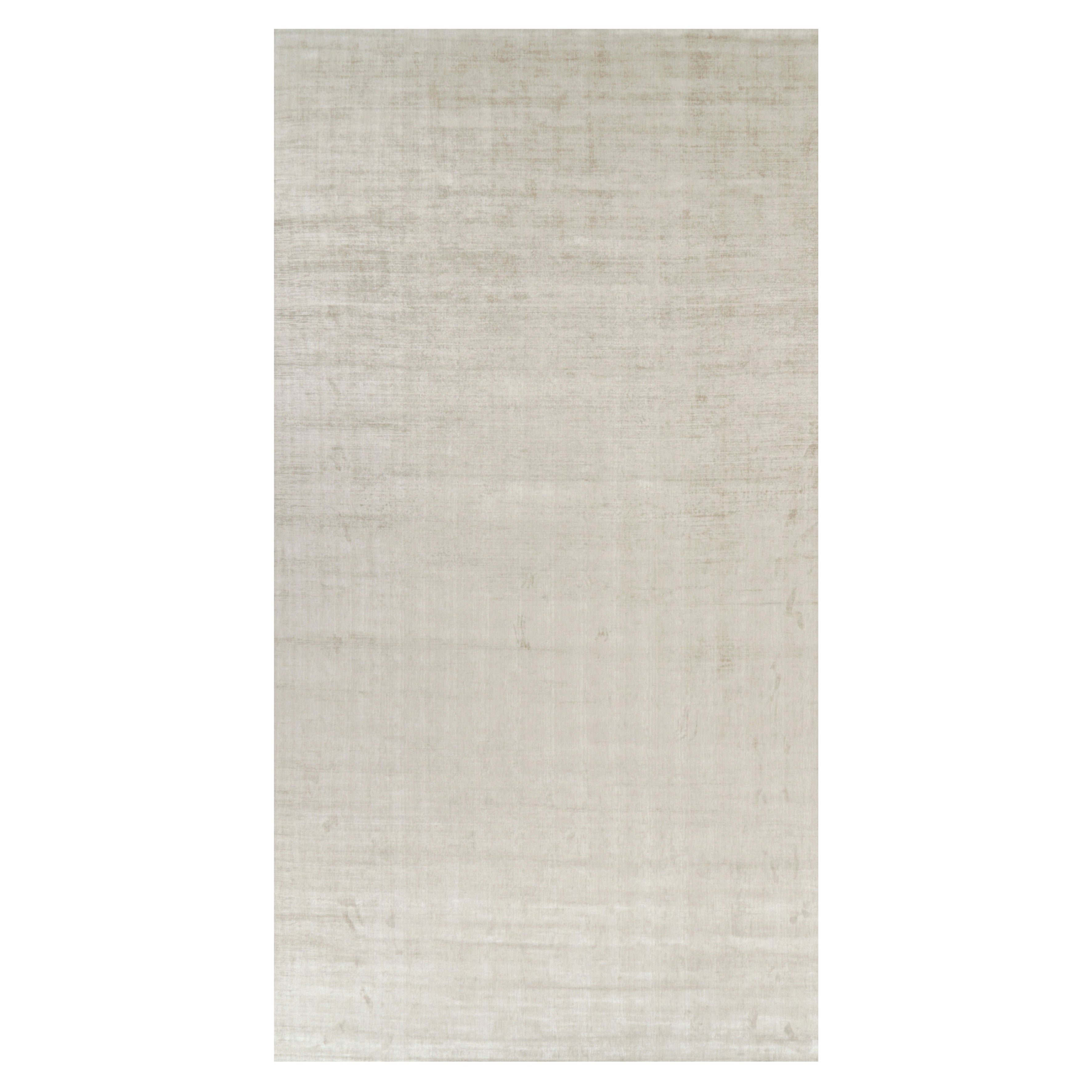 Rug 
Kilim
s Oversized Contemporary Textural Solid Rug in Light Beige Tones (Tapis massif contemporain surdimensionné dans les tons beige clair)
