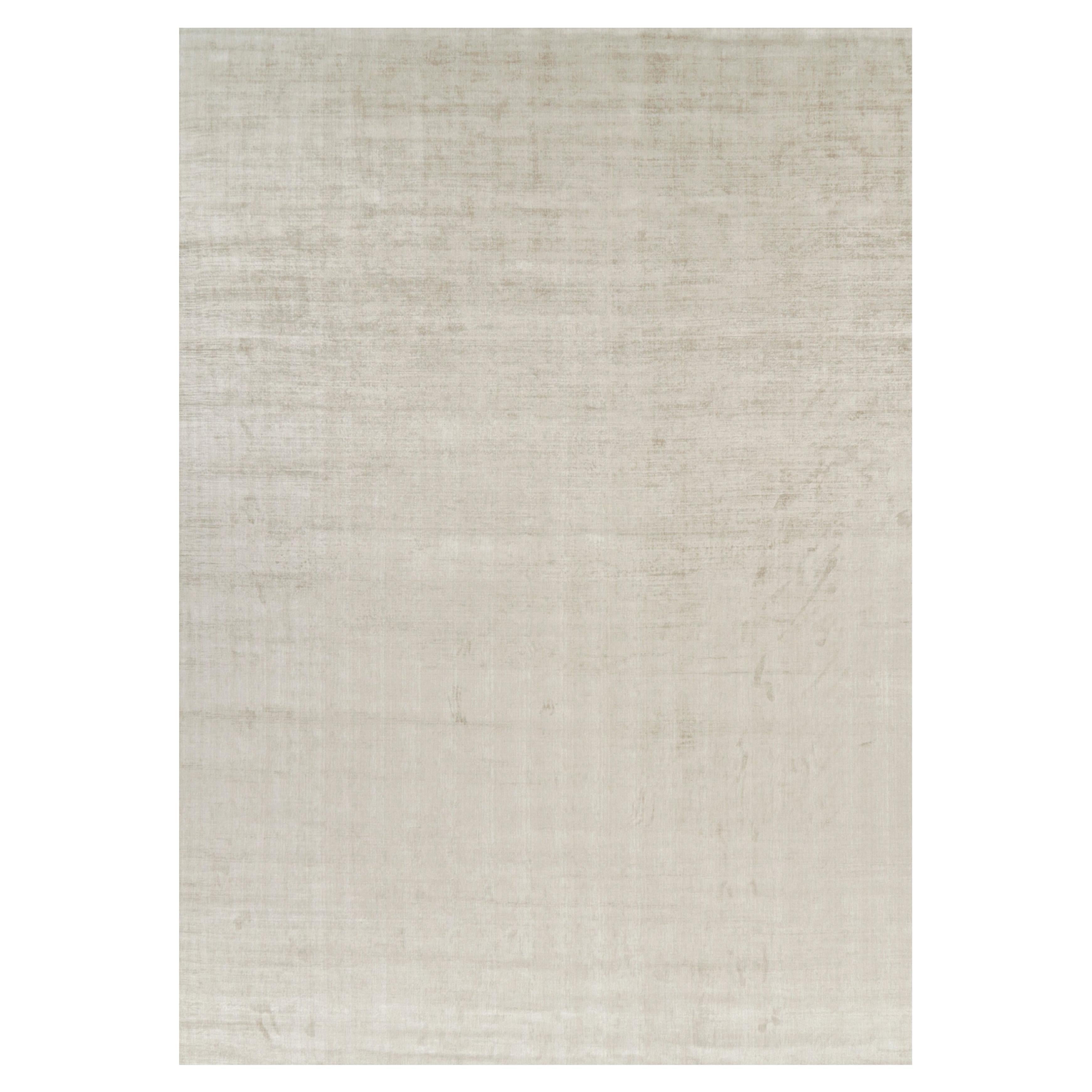 Rug 
Kilim
s Oversized Contemporary Textural Solid Rug in Light Beige Tones (Tapis massif contemporain surdimensionné dans les tons beige clair)