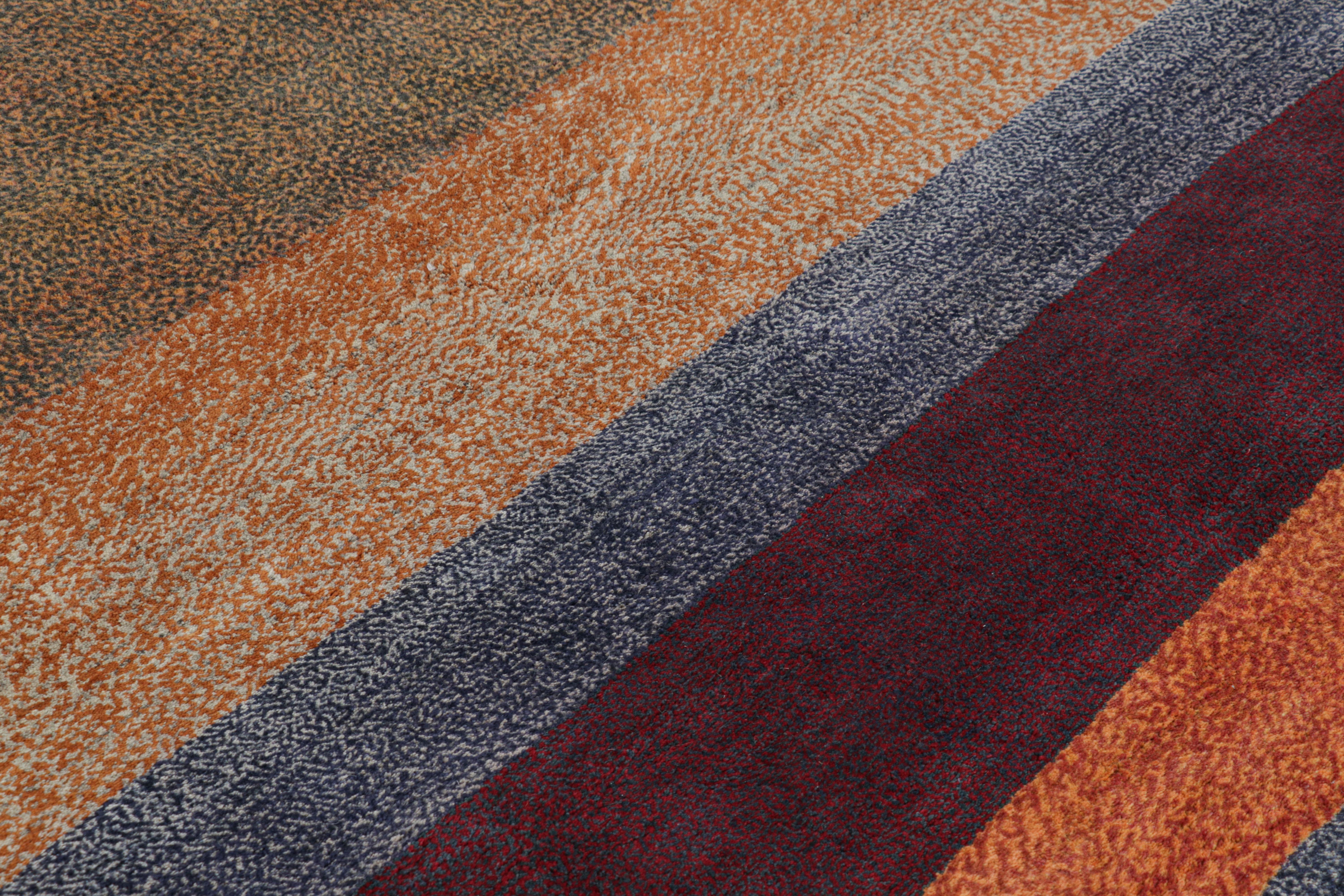 Rug & Kilim - Runner tribale personalizzato in stile Gabbeh sovradimensionato con strisce multicolore In condizioni Nuovo in vendita a Long Island City, NY