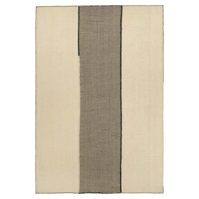 Oversized Rug and Kilim’s Modern Textural Rug in Cream White with ...