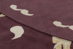 Rug & Kilim’s Oversized Modern Custom Rug in Purple with Gold Floral Patterns