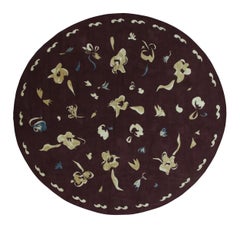 Rug & Kilim’s Oversized Modern Custom Rug in Purple with Gold Floral Patterns