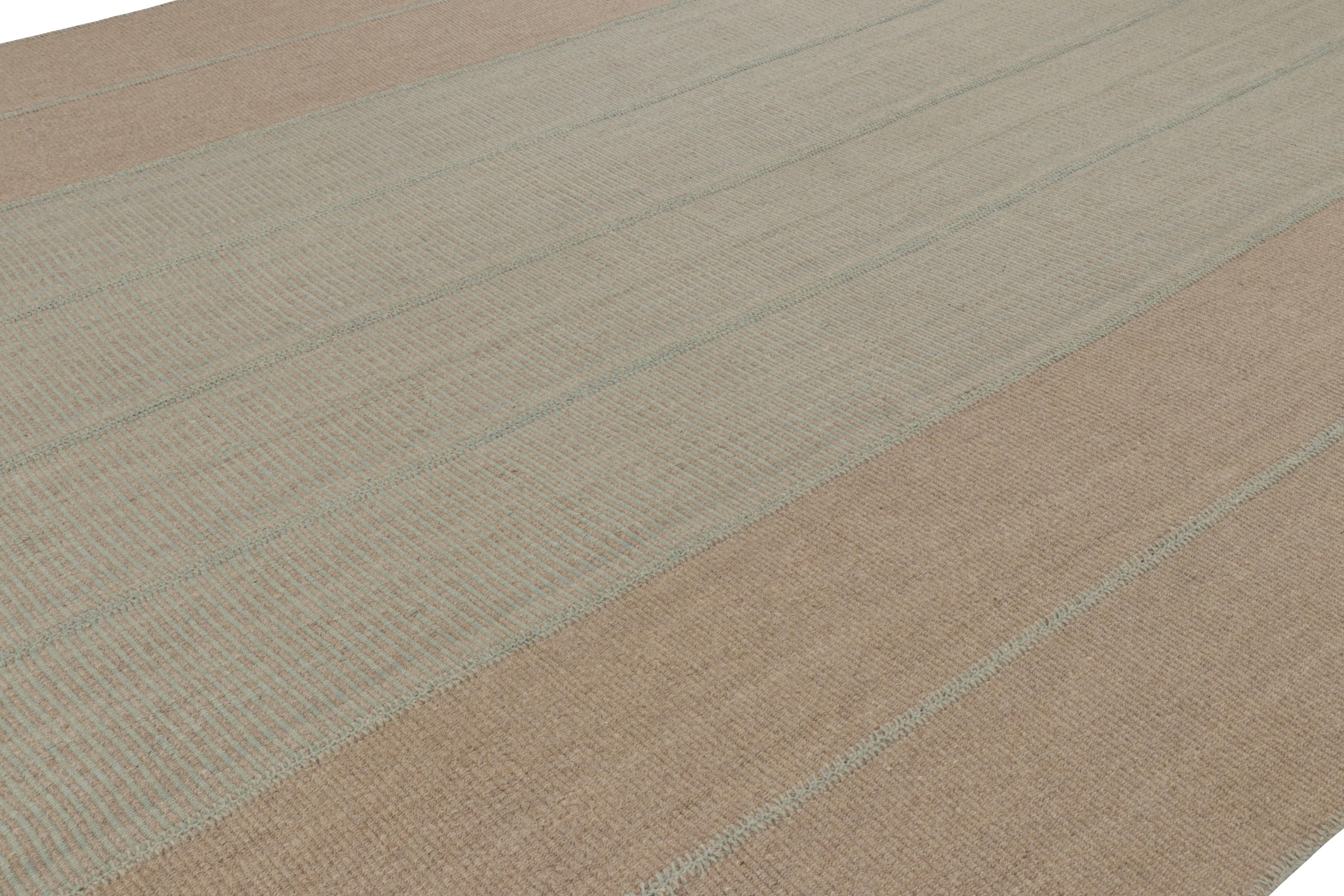 Dieser 12x18 große zeitgenössische Kilim aus handgewebter Wolle stammt aus einer aufregenden neuen Flachgewebe-Kollektion von Rug & Kilim, die nach Maß gefertigt wird.

Über das Design:

