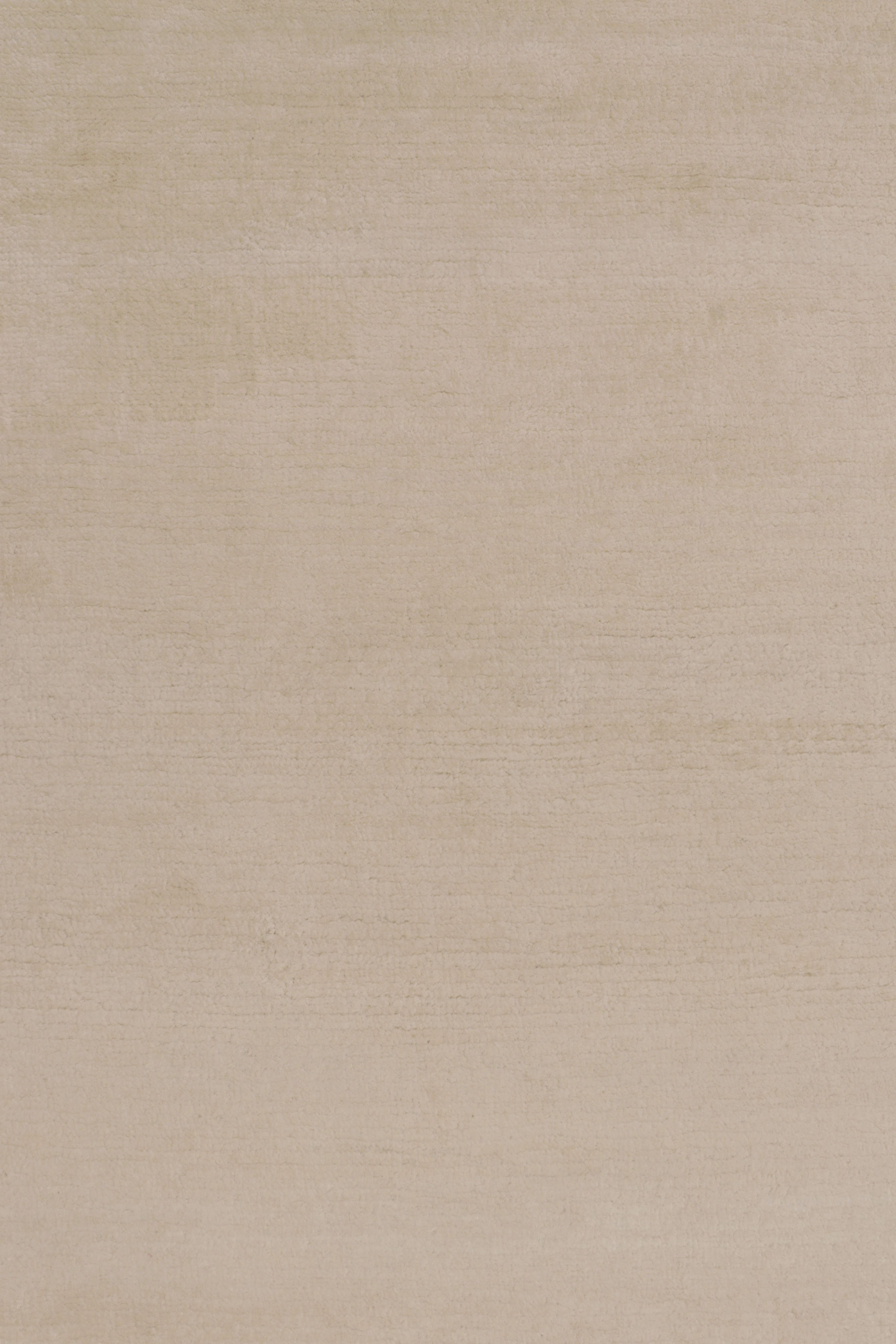 Rug & Kilims übergroßer moderner Strukturteppich in Beige und cremefarbenen Streifen (Handgeknüpft) im Angebot