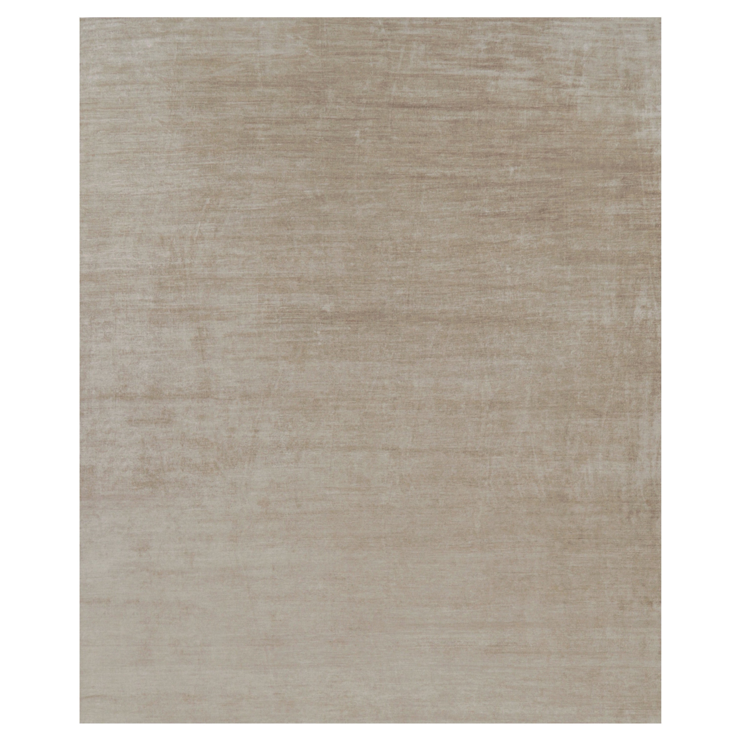 Rug 
Kilim’s Oversized Modern Textural Rug in Beige-Brown Stripes and Striae