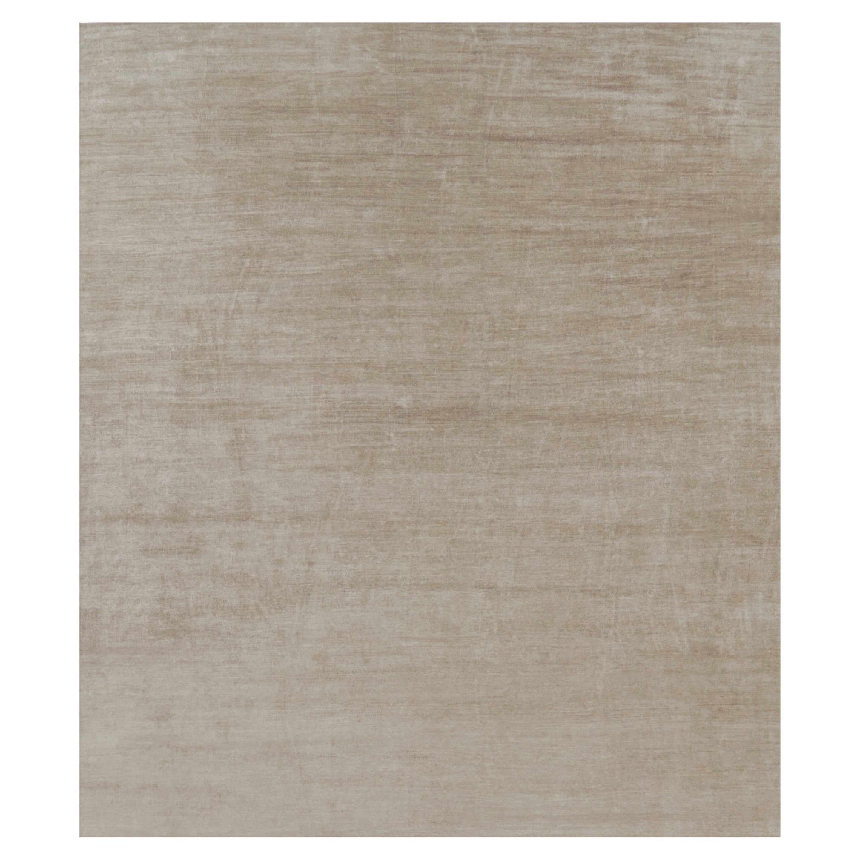 Rug 
Kilim’s Oversized Modern Textural Rug in Beige-Brown Stripes and Striae