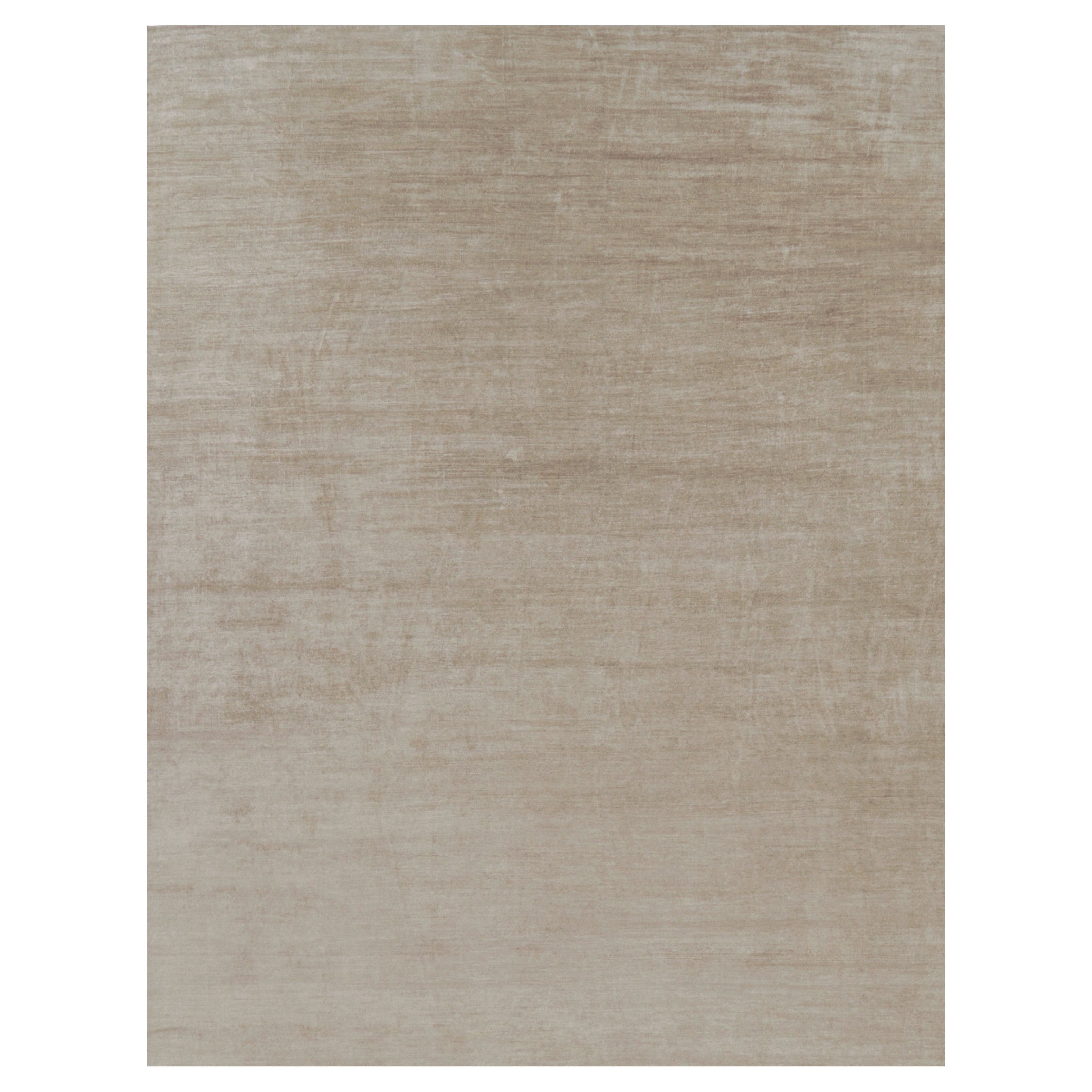 Rug 
Kilim’s Oversized Modern Textural Rug in Beige-Brown Stripes and Striae