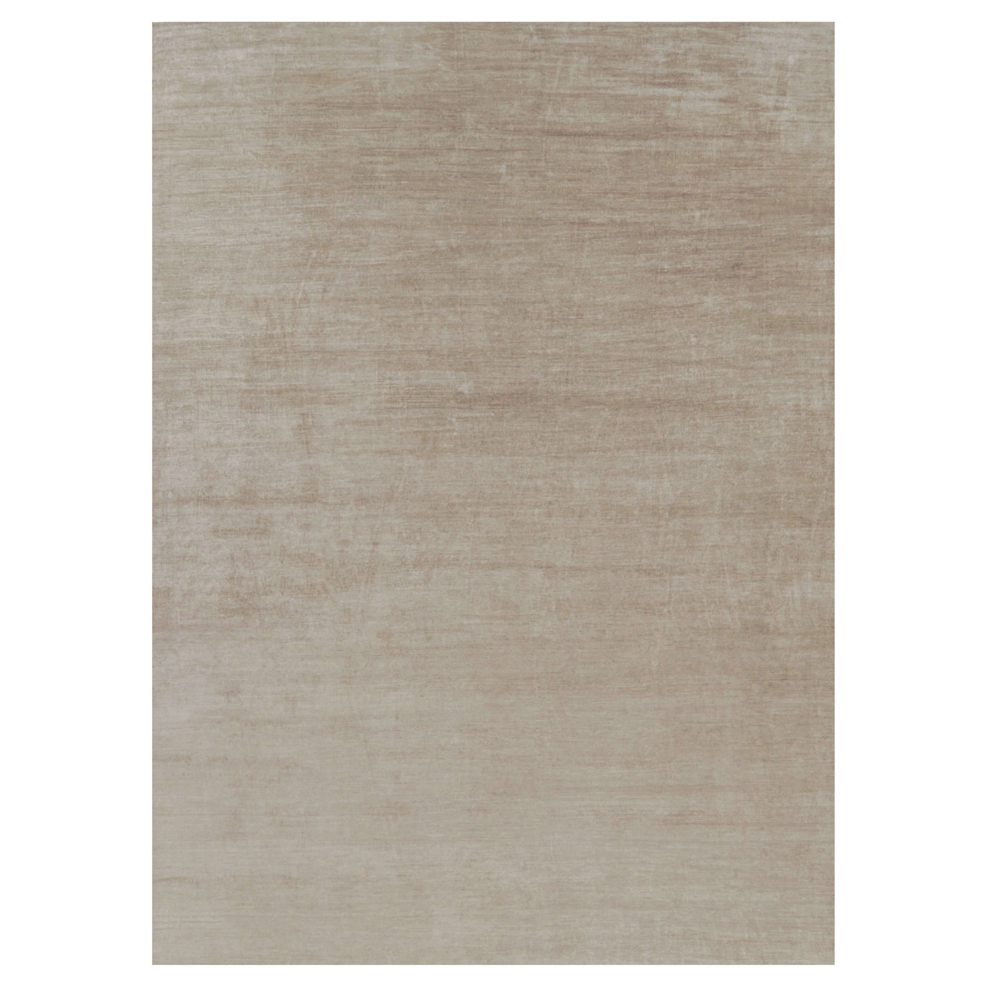 Rug 
Kilim’s Oversized Modern Textural Rug in Beige-Brown Stripes and Striae