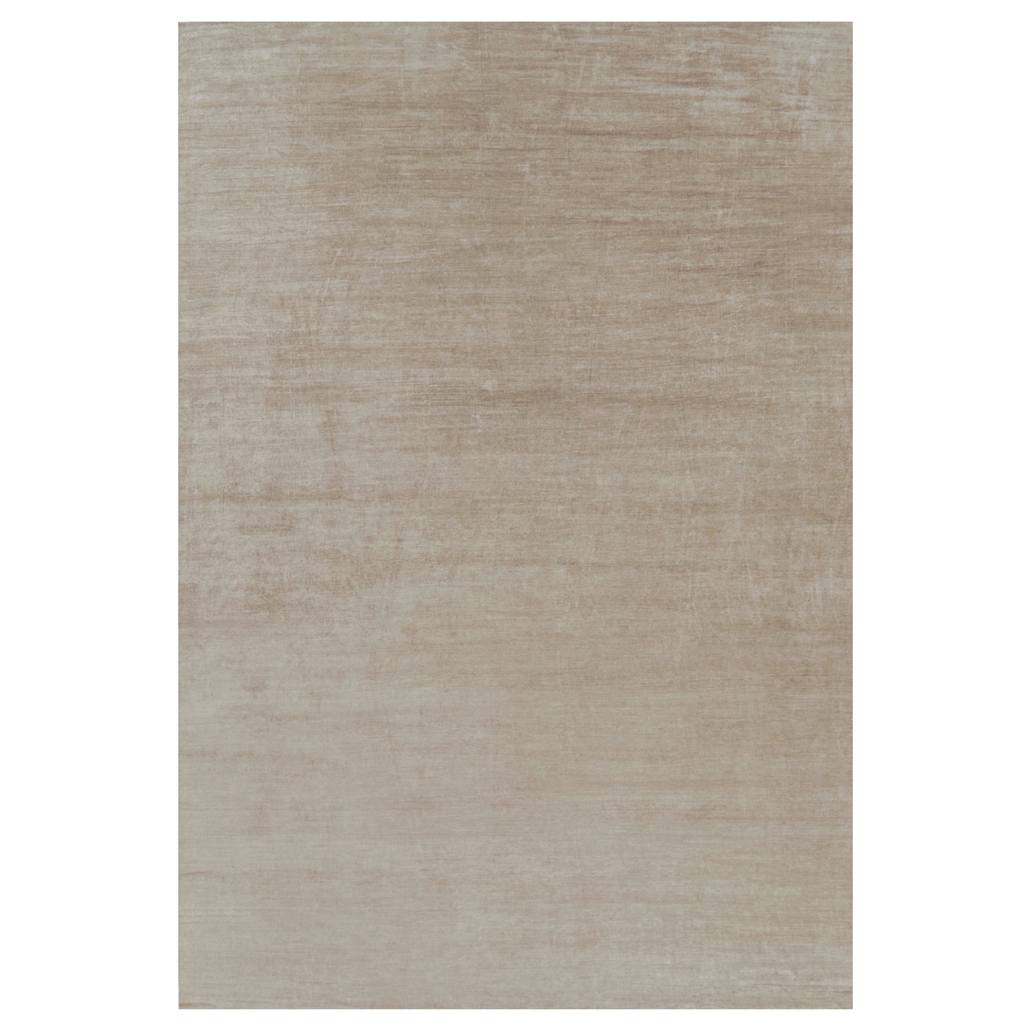 Rug 
Kilim’s Oversized Modern Textural Rug in Beige-Brown Stripes and Striae