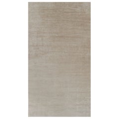 Rug 
Kilim
s Oversized Modern Textural Rug in Beige-Brown Stripes and Striae (tapis moderne surdimensionné à rayures beige et marron)
