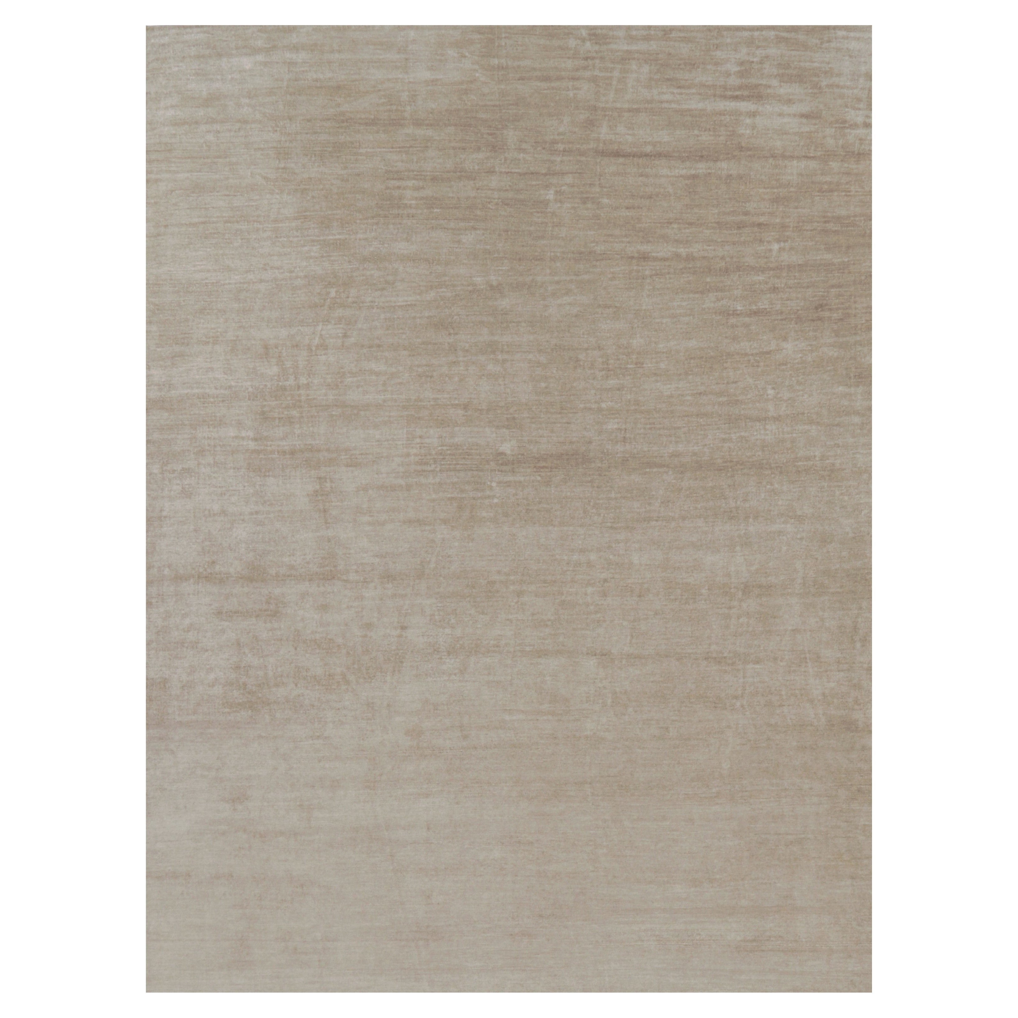 Rug 
Kilim’s Oversized Modern Textural Rug in Beige-Brown Stripes and Striae For Sale