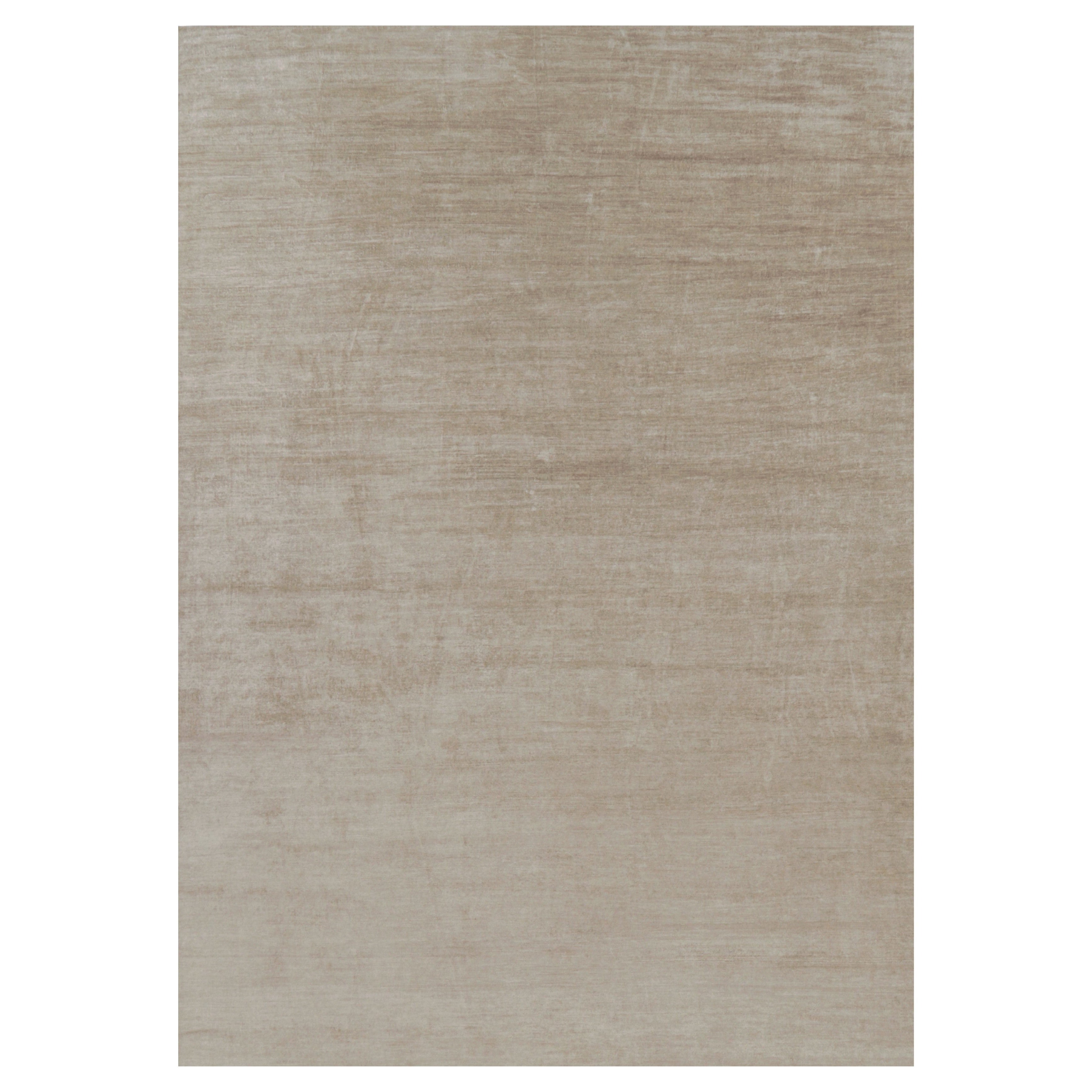 Rug 
Kilim’s Oversized Modern Textural Rug in Beige-Brown Stripes and Striae