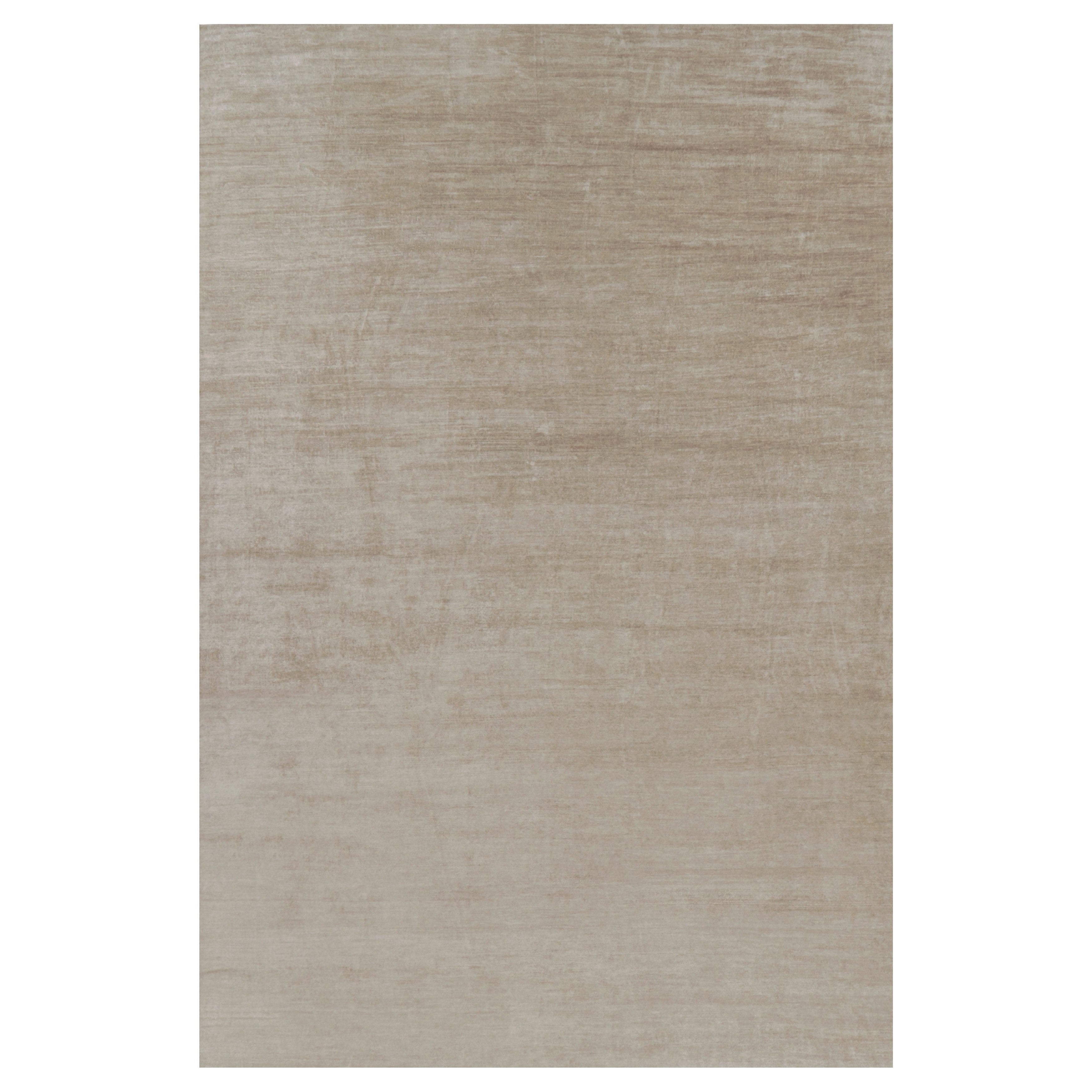 Rug 
Kilim’s Oversized Modern Textural Rug in Beige-Brown Stripes and Striae