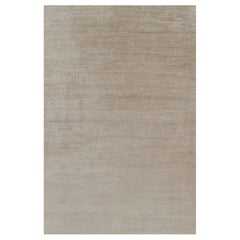 Rug 
Kilim
s Oversized Modern Textural Rug in Beige-Brown Stripes and Striae (tapis moderne surdimensionné à rayures beige et marron)