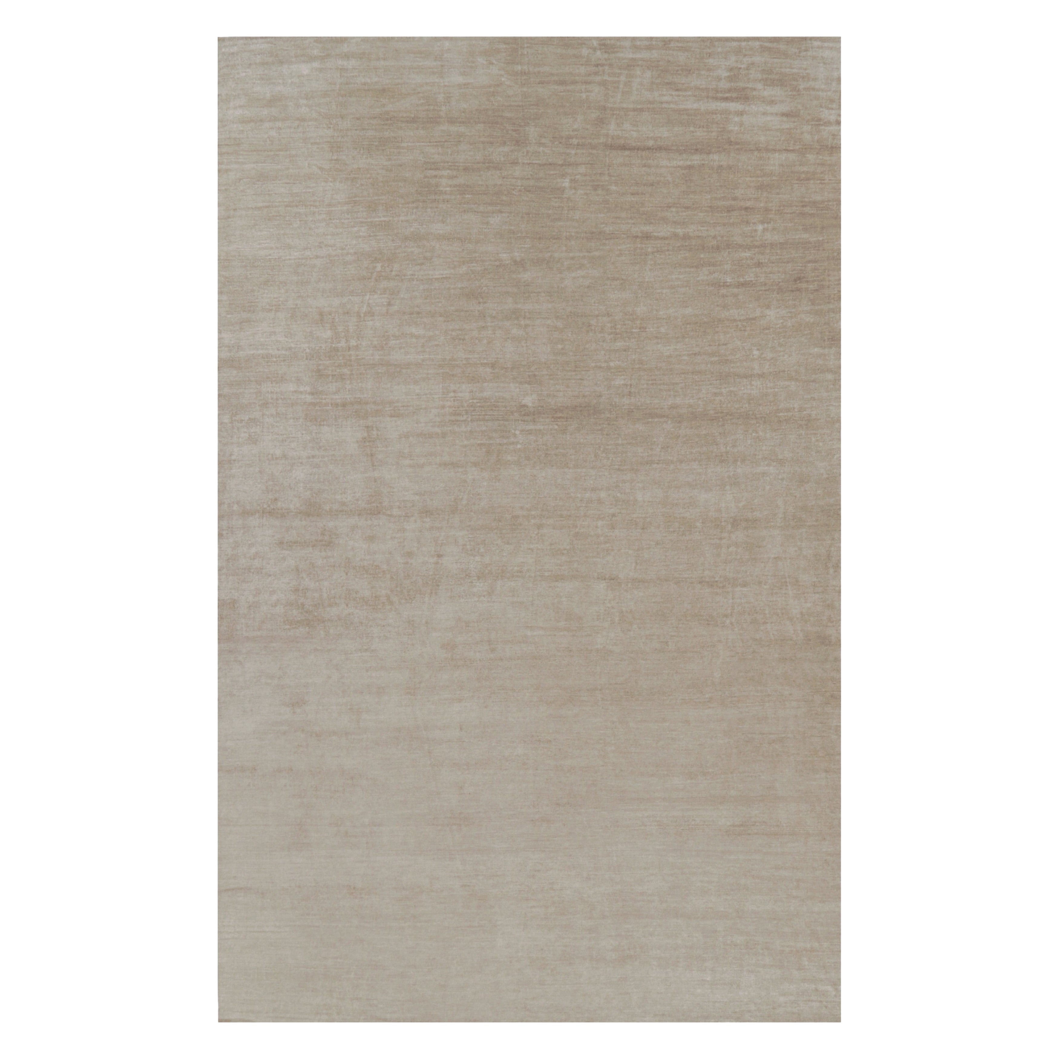 Rug 
Kilim’s Oversized Modern Textural Rug in Beige-Brown Stripes and Striae