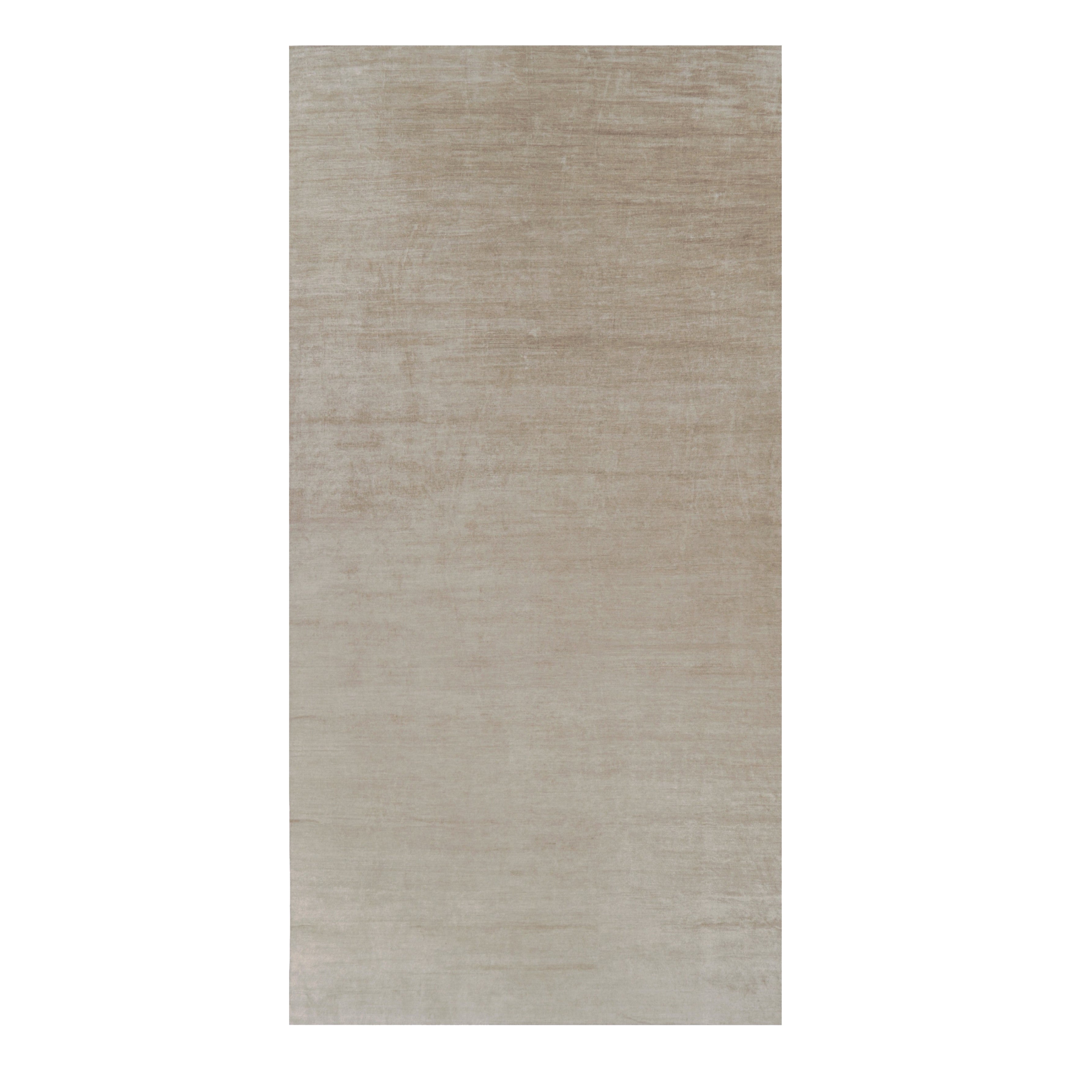 Rug 
Kilim’s Oversized Modern Textural Rug in Beige-Brown Stripes and Striae