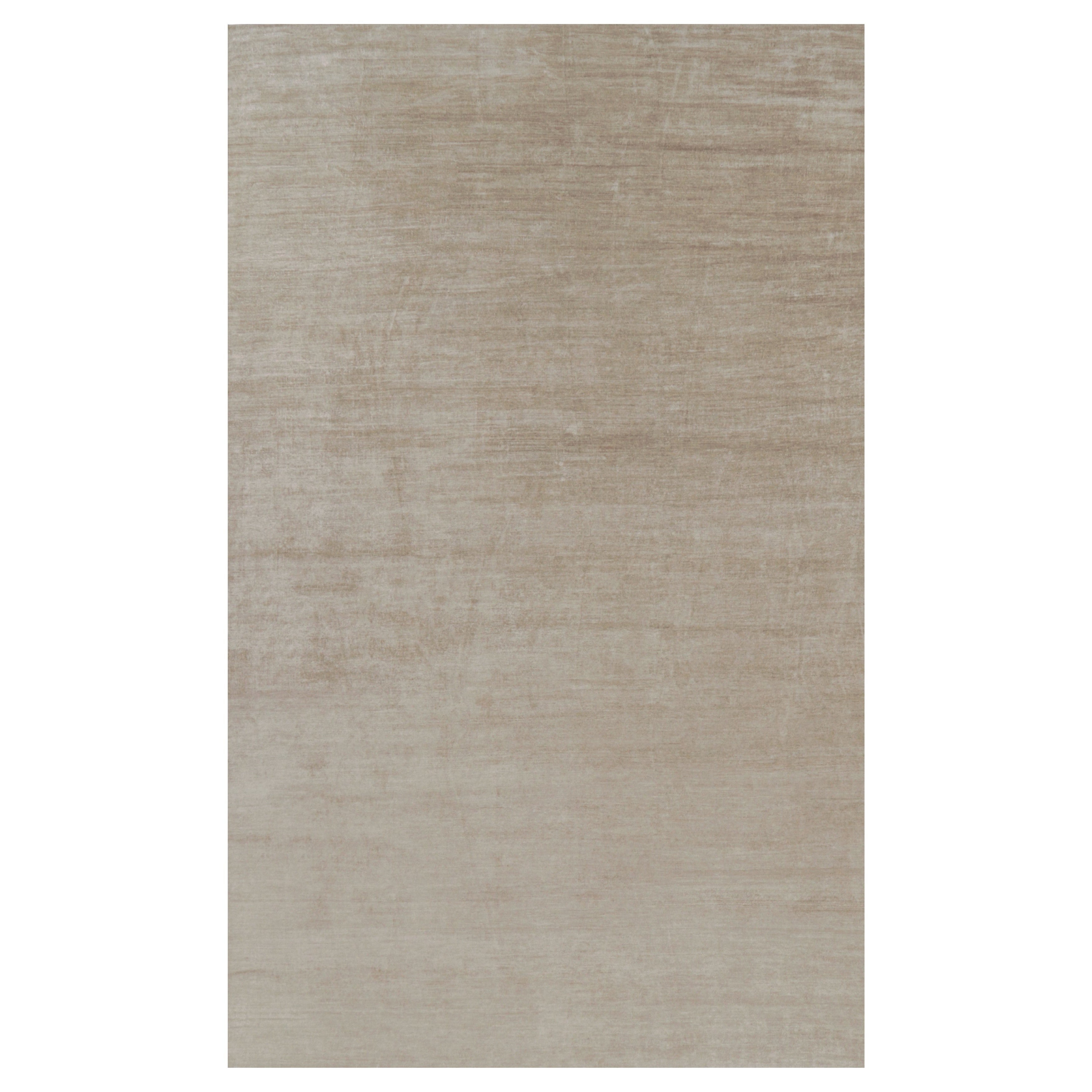 Rug 
Kilim’s Oversized Modern Textural Rug in Beige-Brown Stripes and Striae