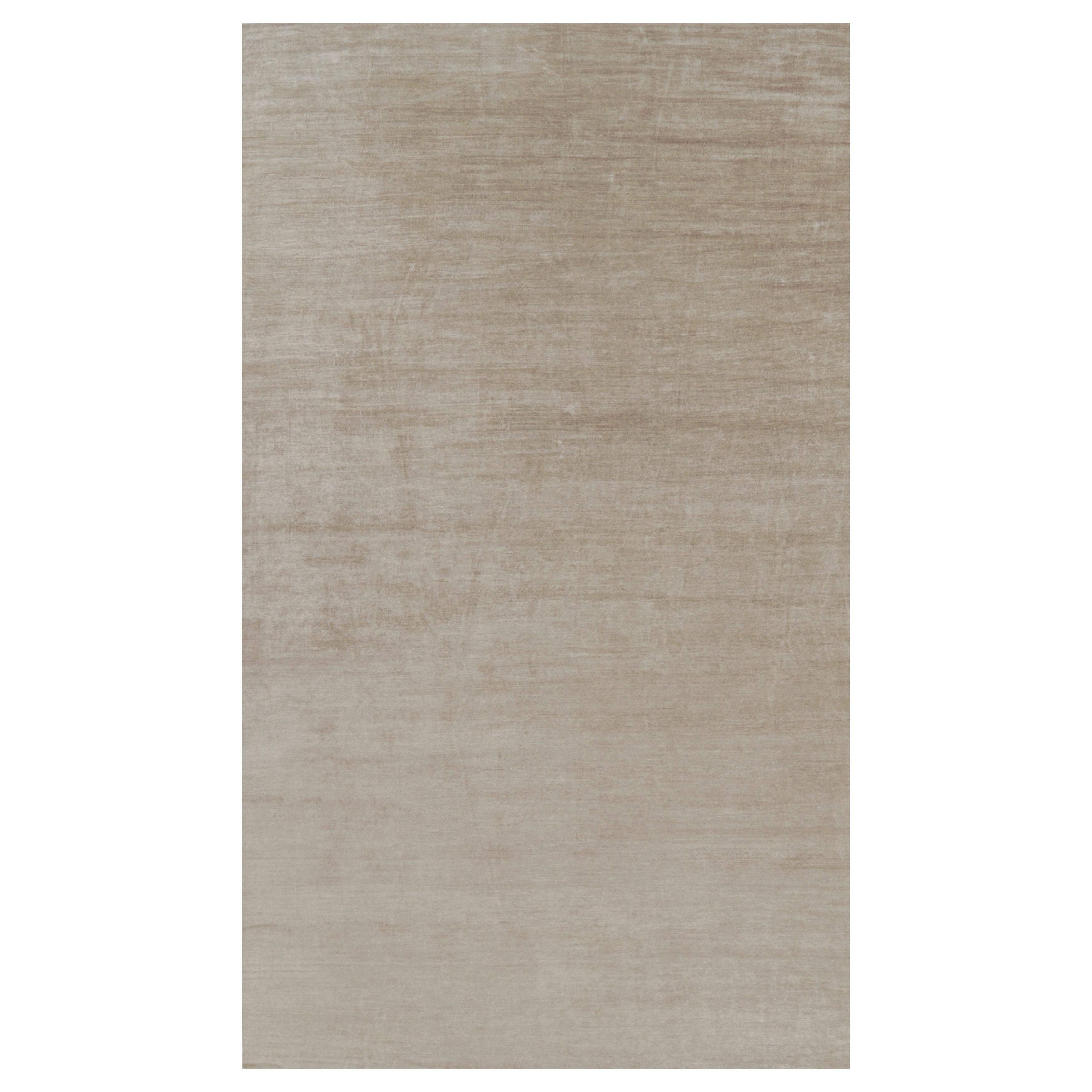 Rug 
Kilim’s Oversized Modern Textural Rug in Beige-Brown Stripes and Striae