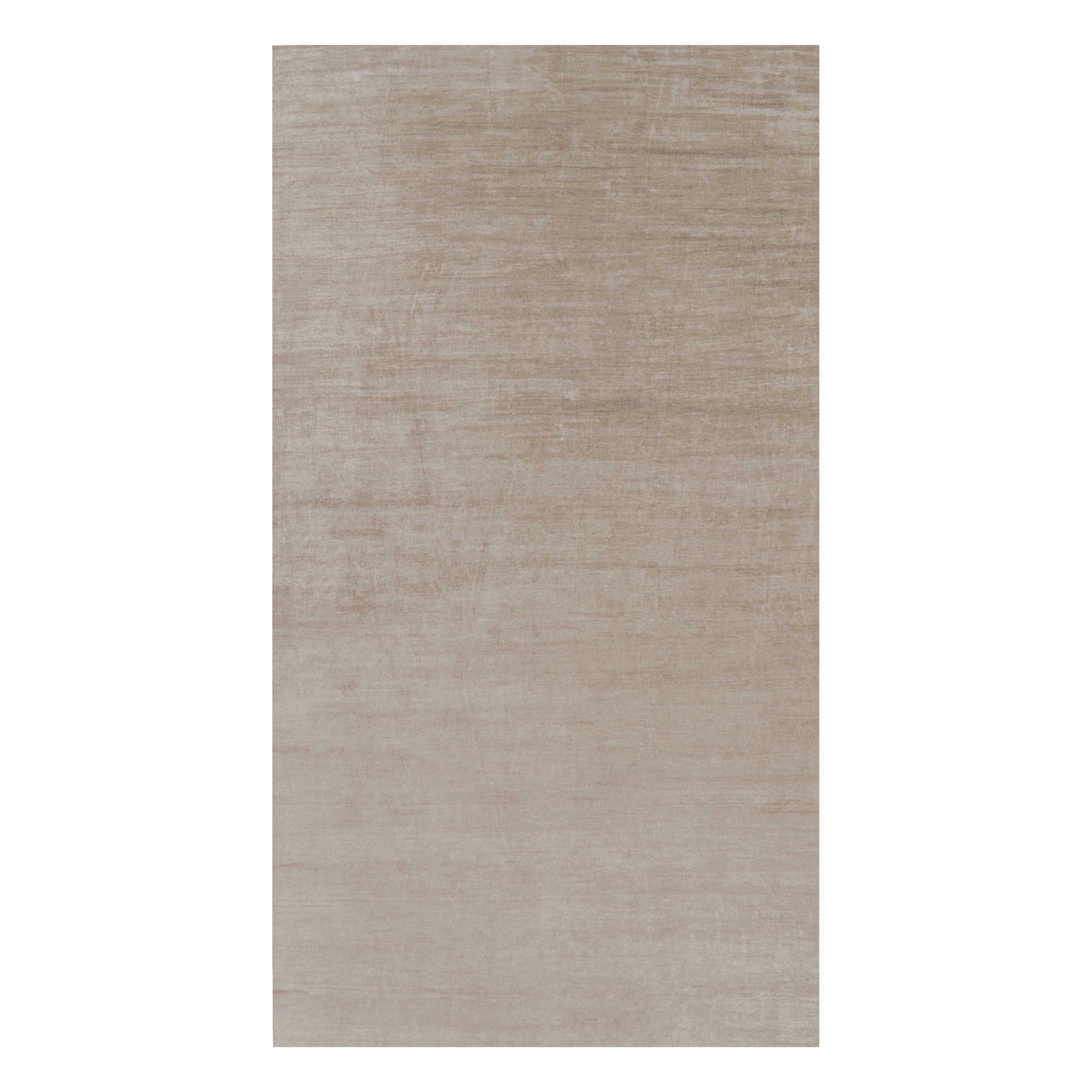 Rug 
Kilim’s Oversized Modern Textural Rug in Beige-Brown Stripes and Striae