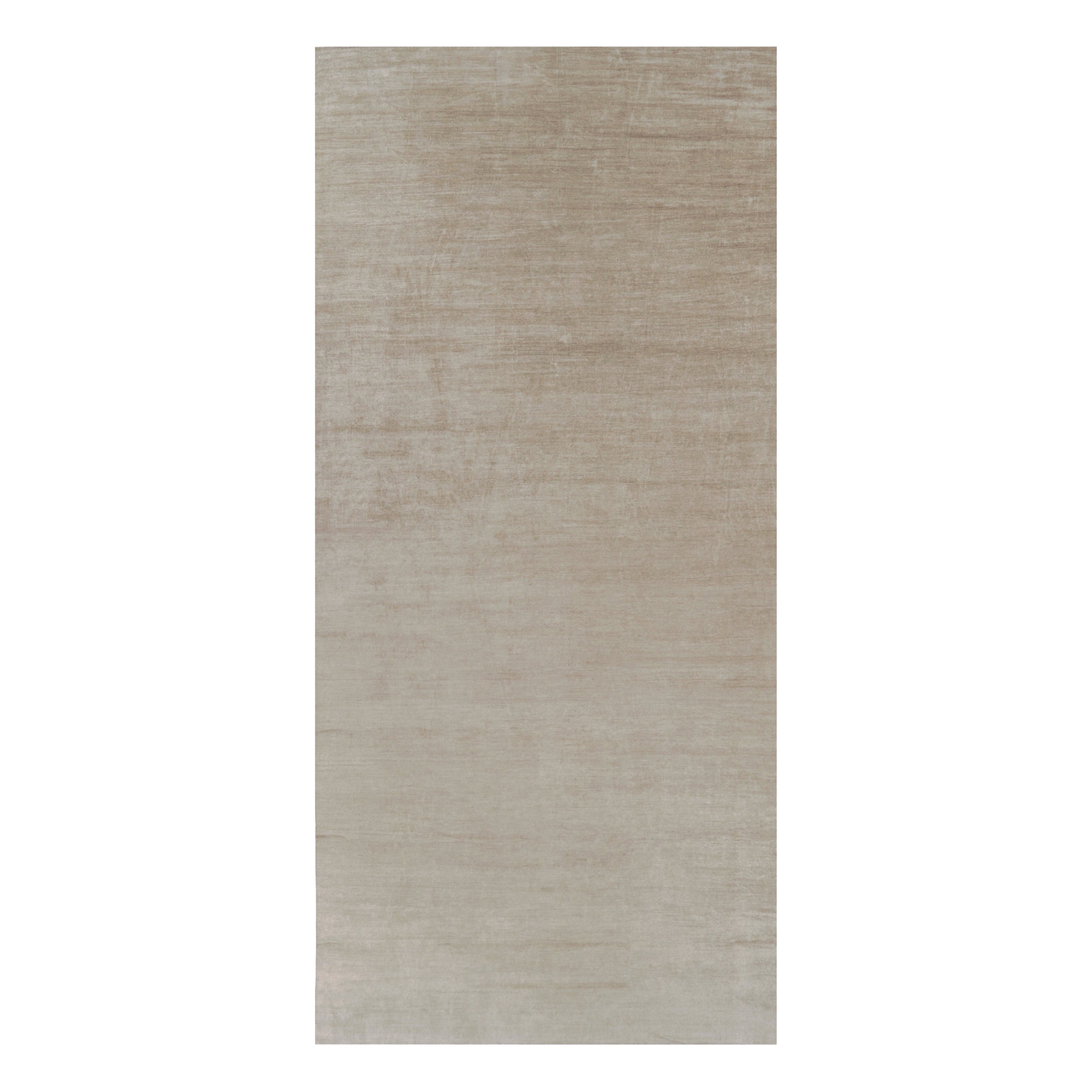 Rug 
Kilim’s Oversized Modern Textural Rug in Beige-Brown Stripes and Striae
