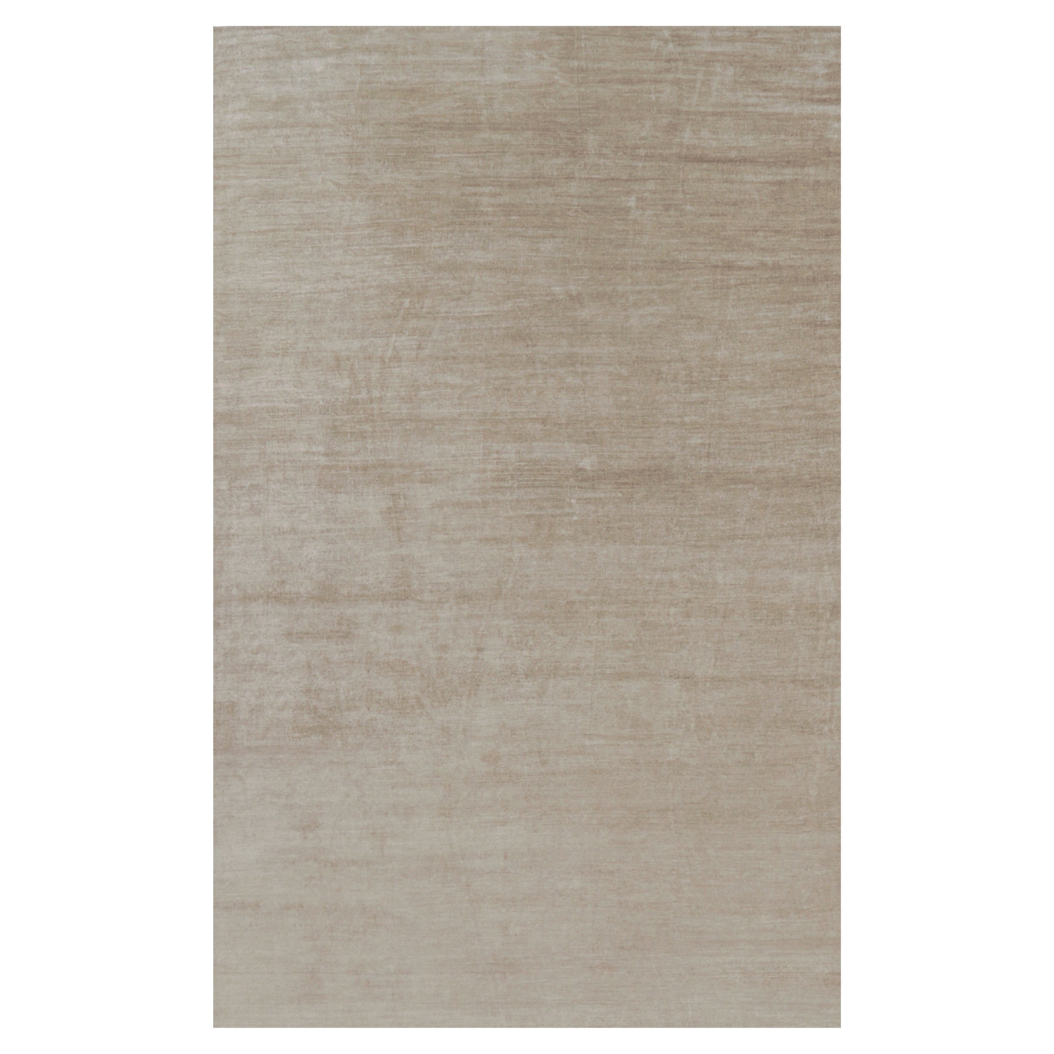 Rug 
Kilim’s Oversized Modern Textural Rug in Beige-Brown Stripes and Striae