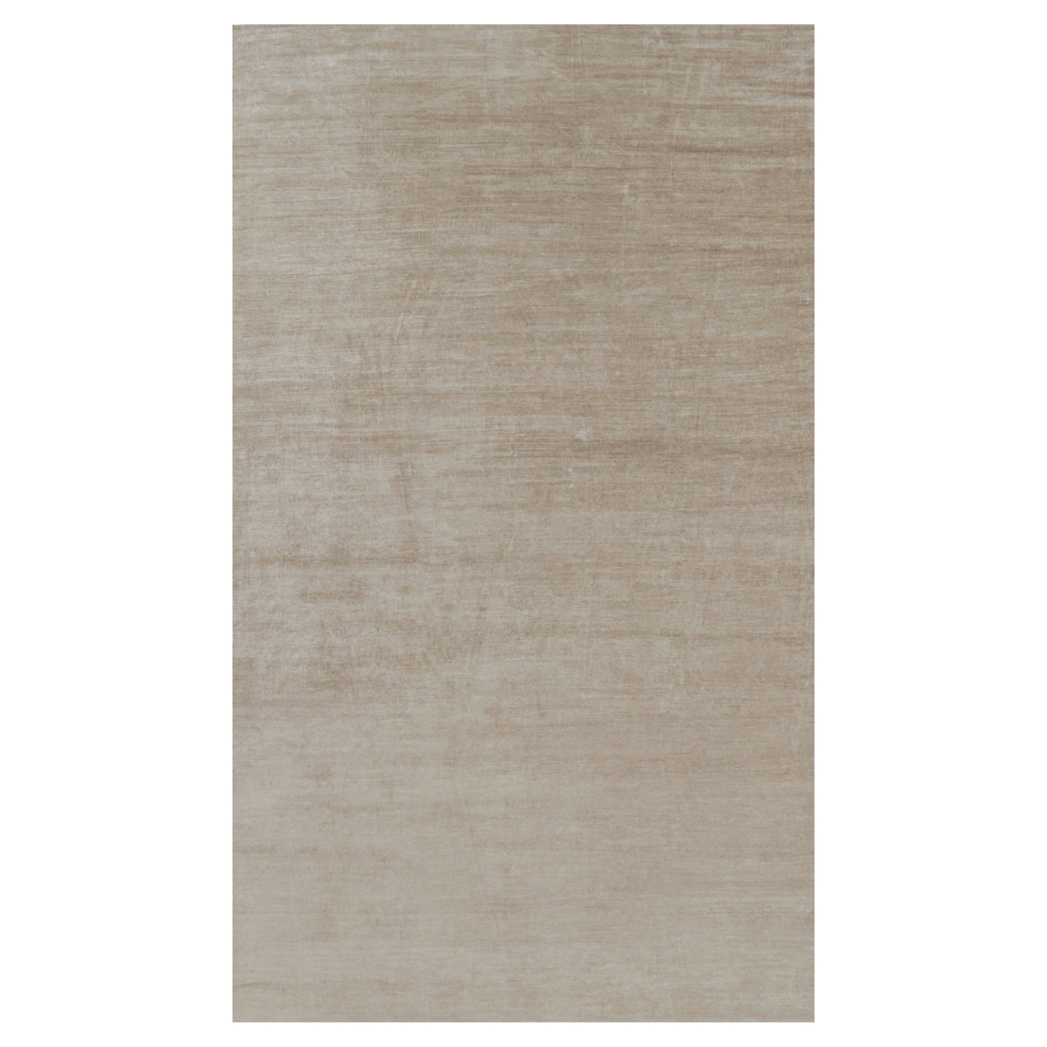 Rug 
Kilim’s Oversized Modern Textural Rug in Beige-Brown Stripes and Striae