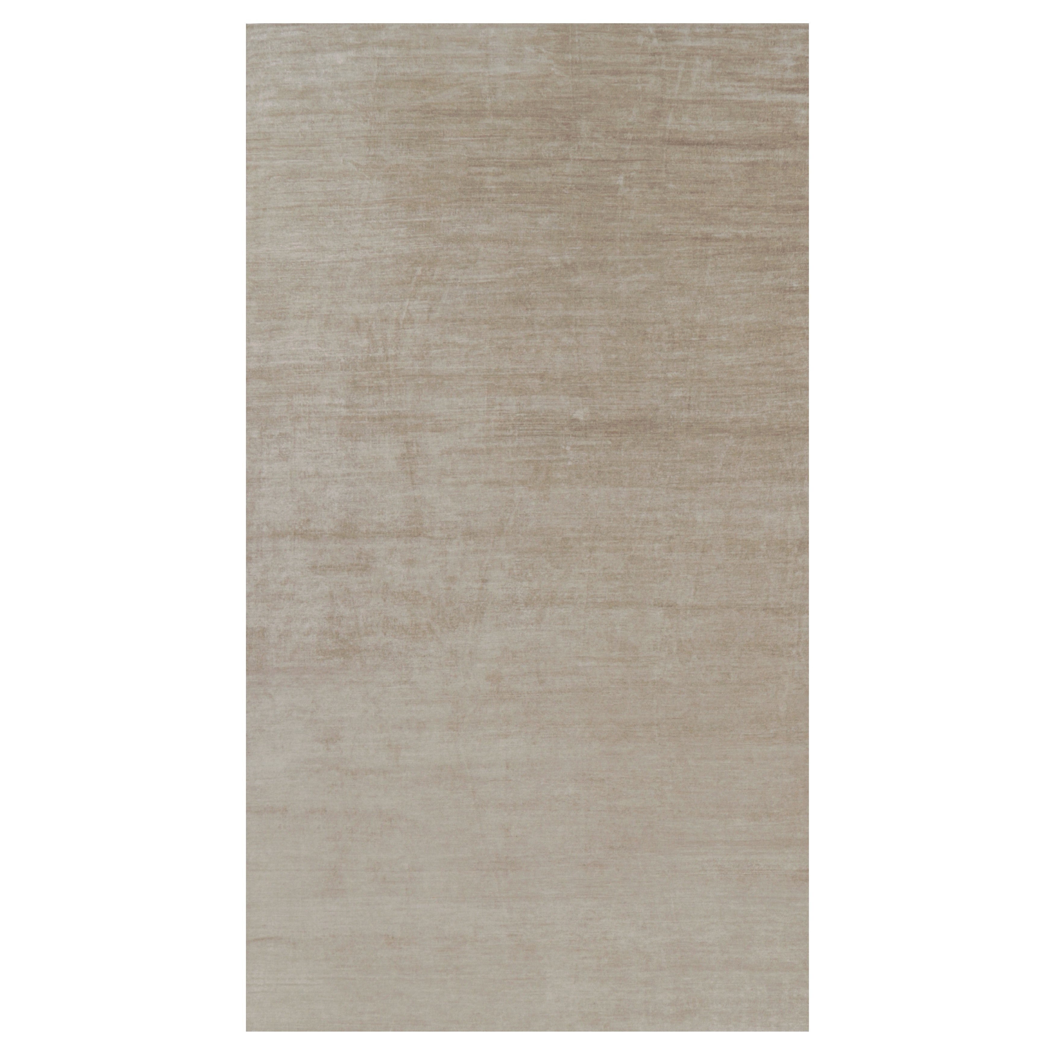 Rug 
Kilim’s Oversized Modern Textural Rug in Beige-Brown Stripes and Striae