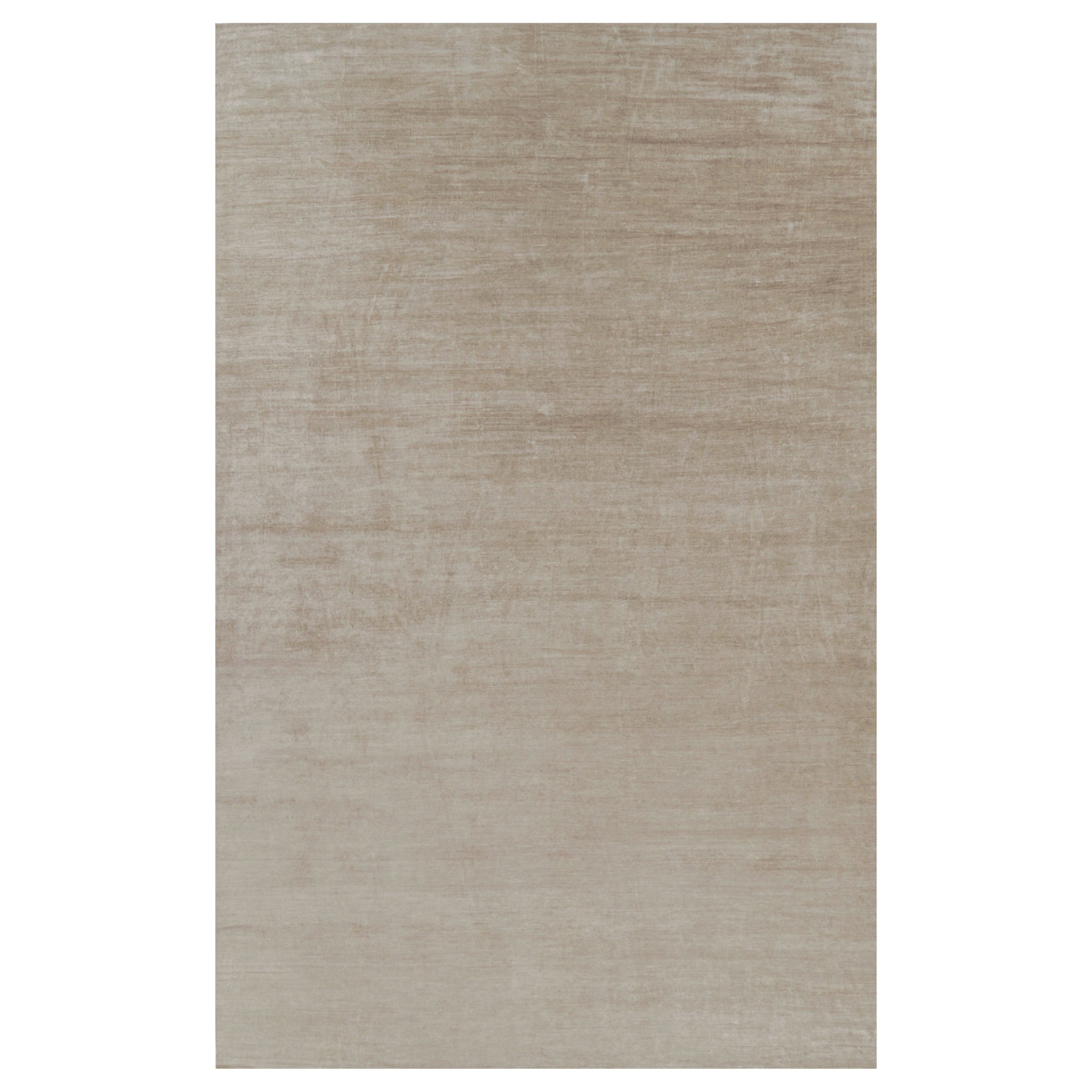 Rug 
Kilim’s Oversized Modern Textural Rug in Beige-Brown Stripes and Striae