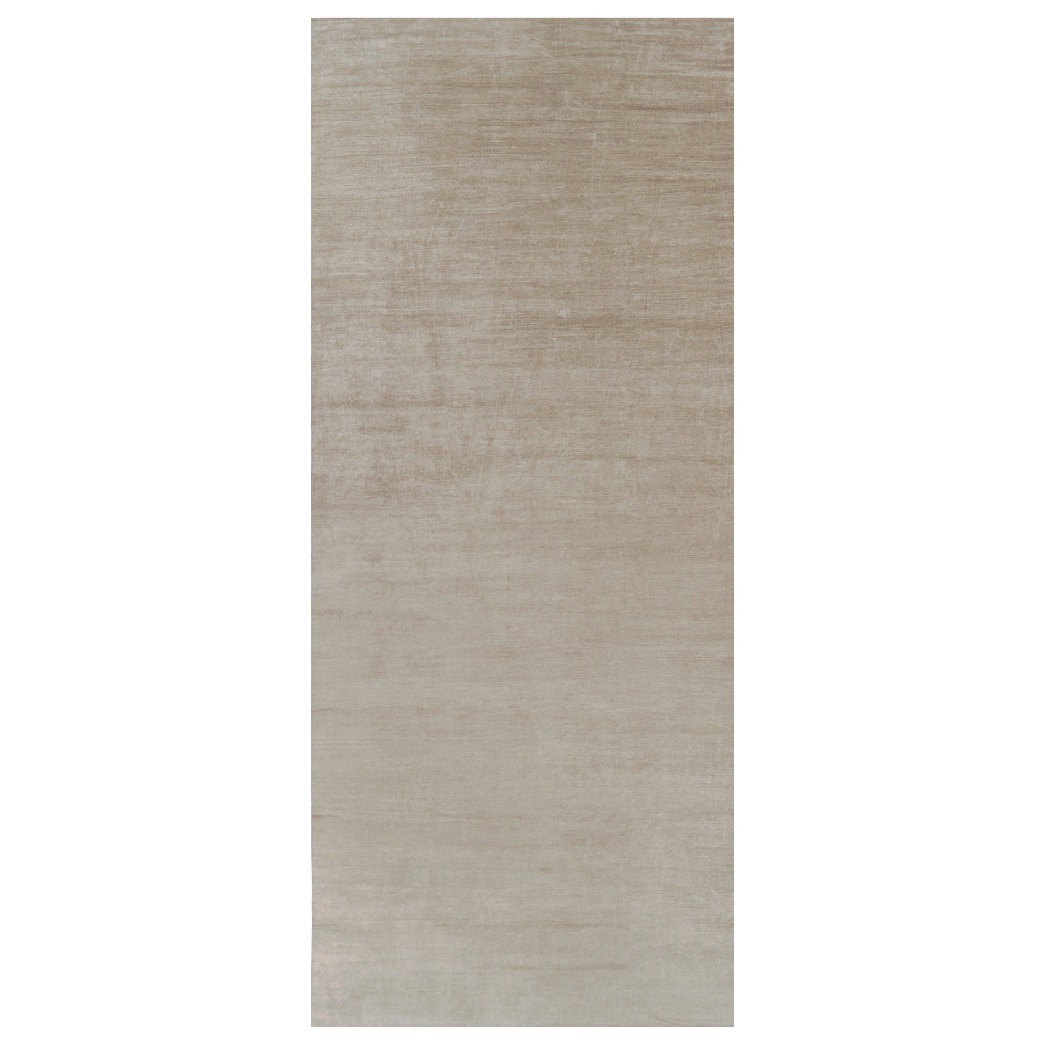 Rug 
Kilim’s Oversized Modern Textural Rug in Beige-Brown Stripes and Striae