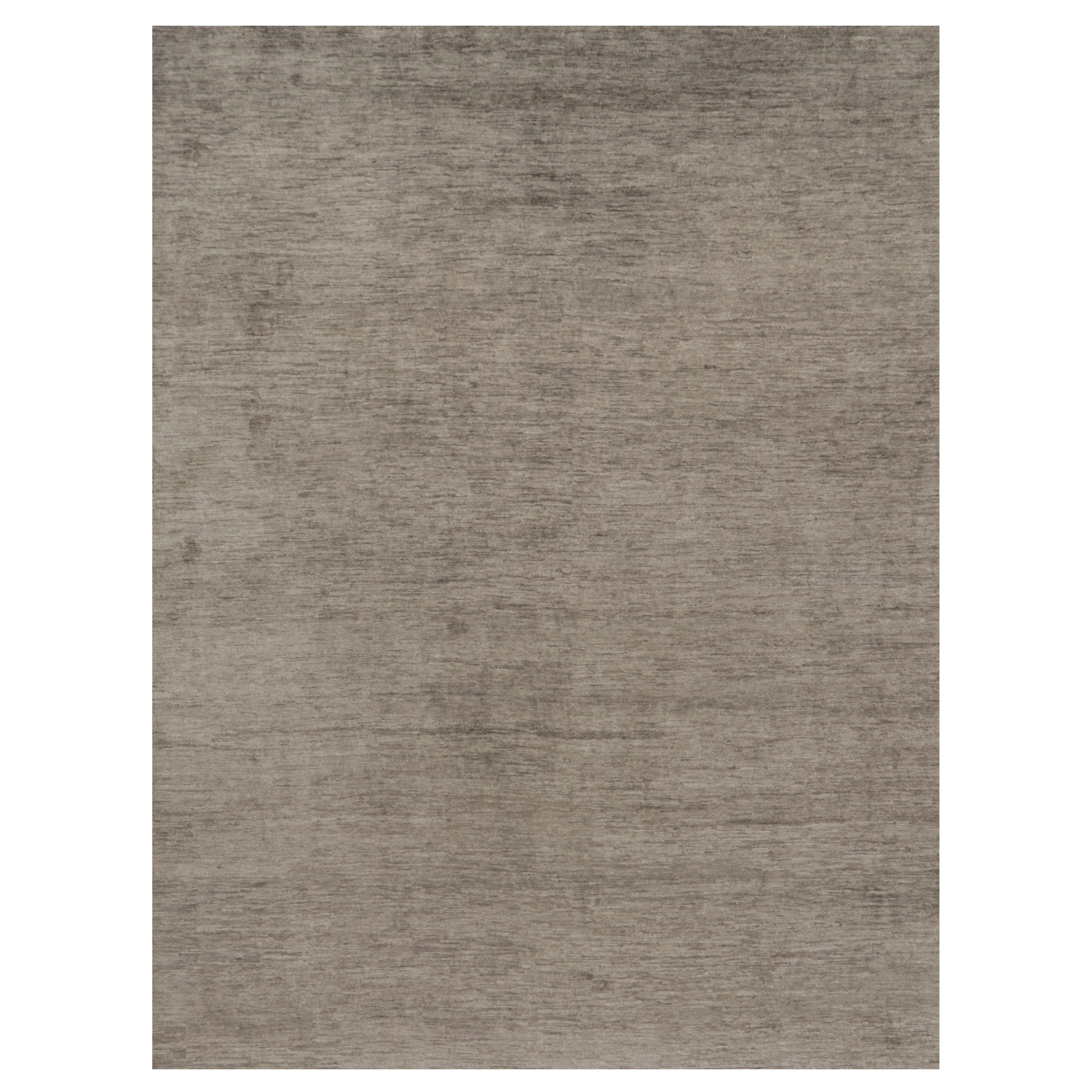Rug 
Kilim’s Oversized Modern Textural Rug in Brown, Gray and Beige Striae For Sale