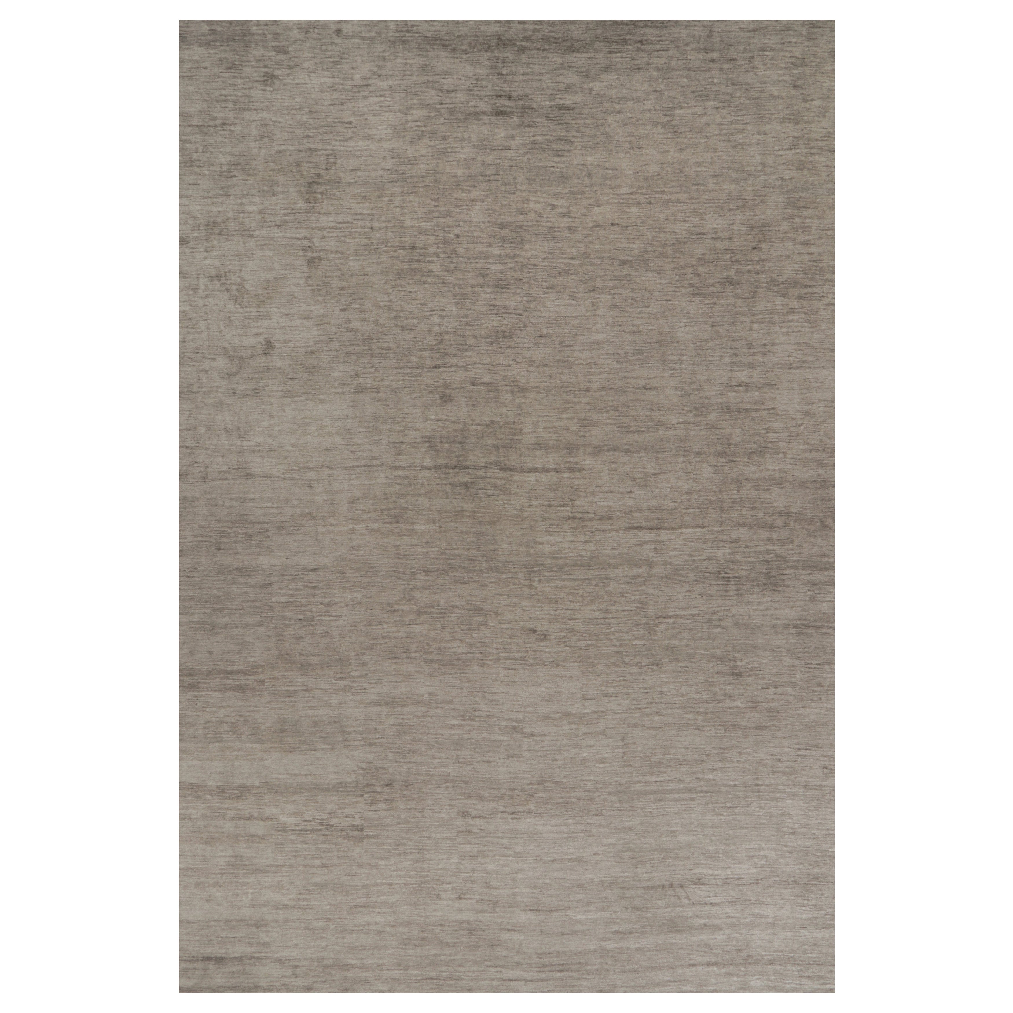 Rug 
Kilim’s Oversized Modern Textural Rug in Brown, Gray and Beige Striae