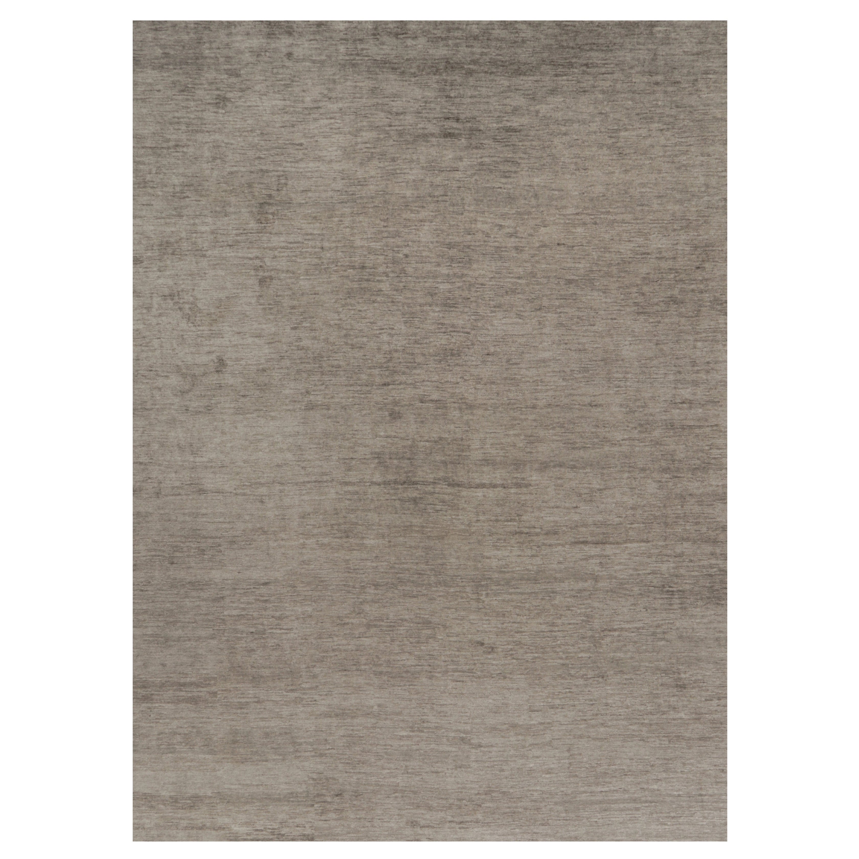 Rug 
Kilim’s Oversized Modern Textural Rug in Brown, Gray and Beige Striae For Sale
