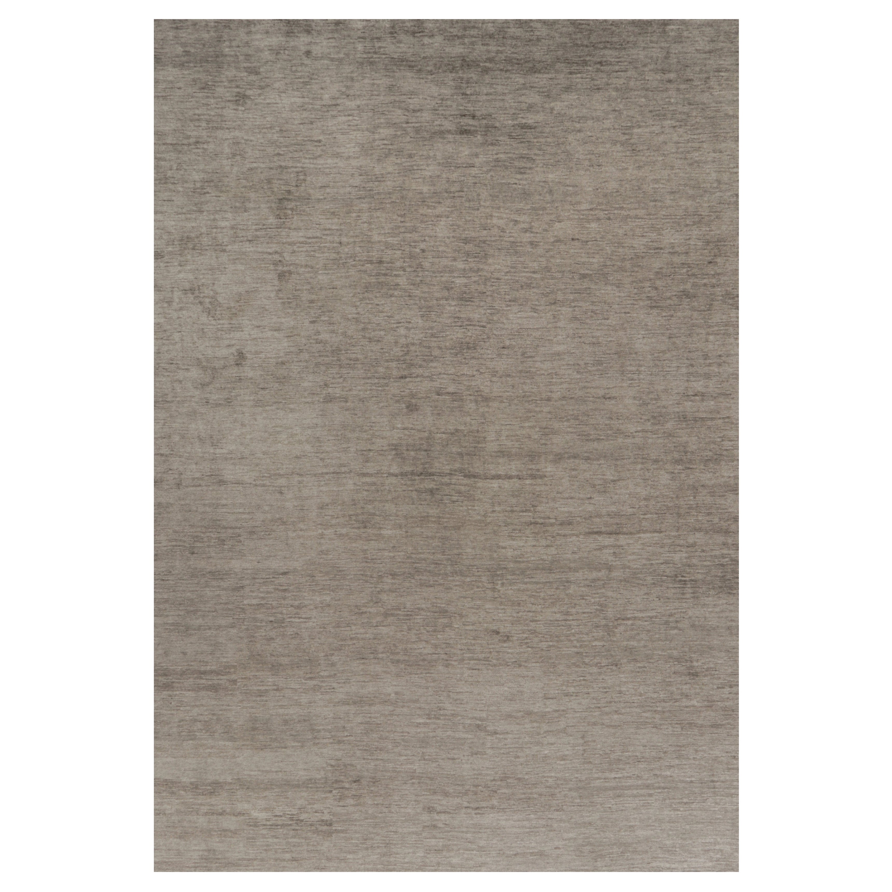 Rug 
Kilim’s Oversized Modern Textural Rug in Brown, Gray and Beige Striae For Sale