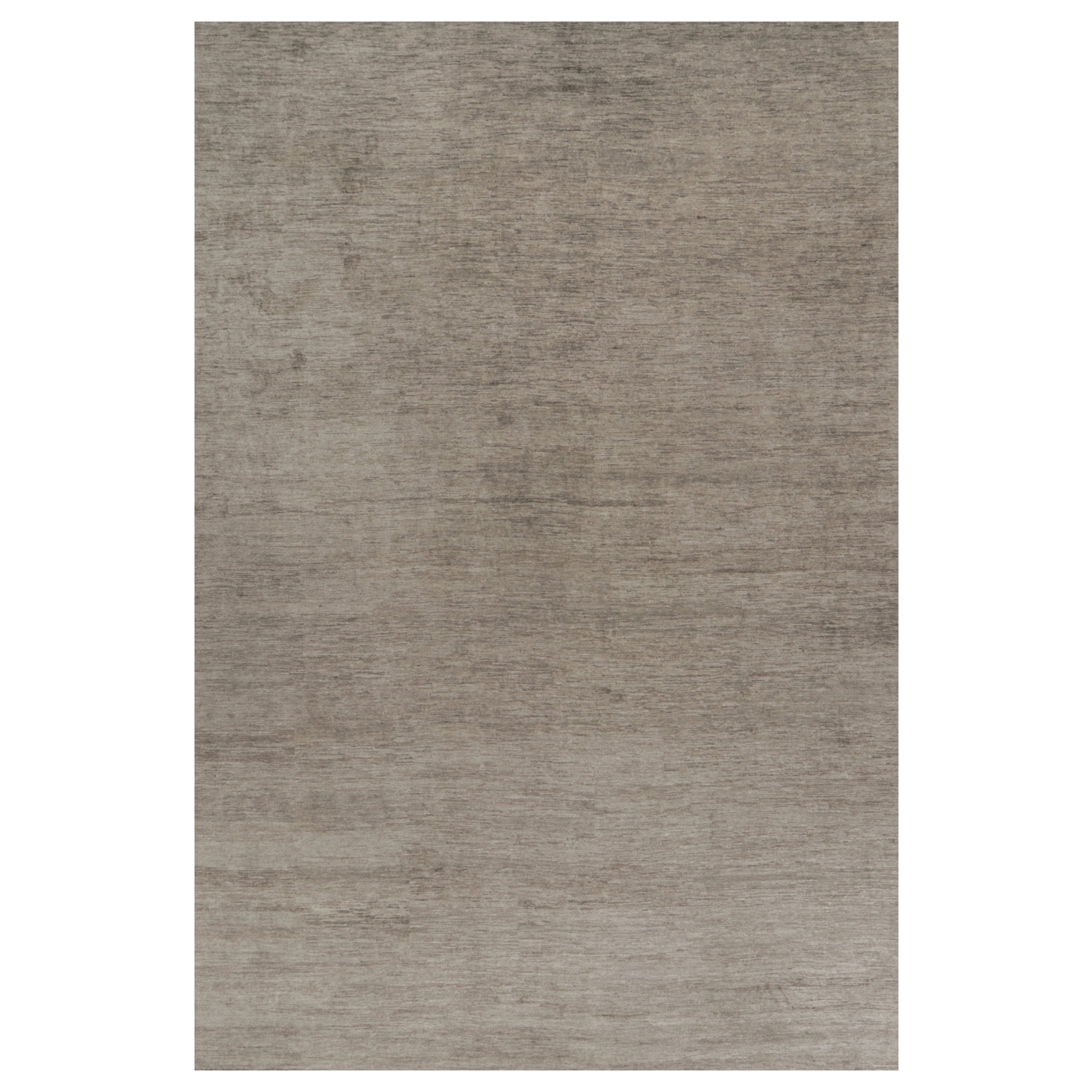 Rug 
Kilim’s Oversized Modern Textural Rug in Brown, Gray and Beige Striae