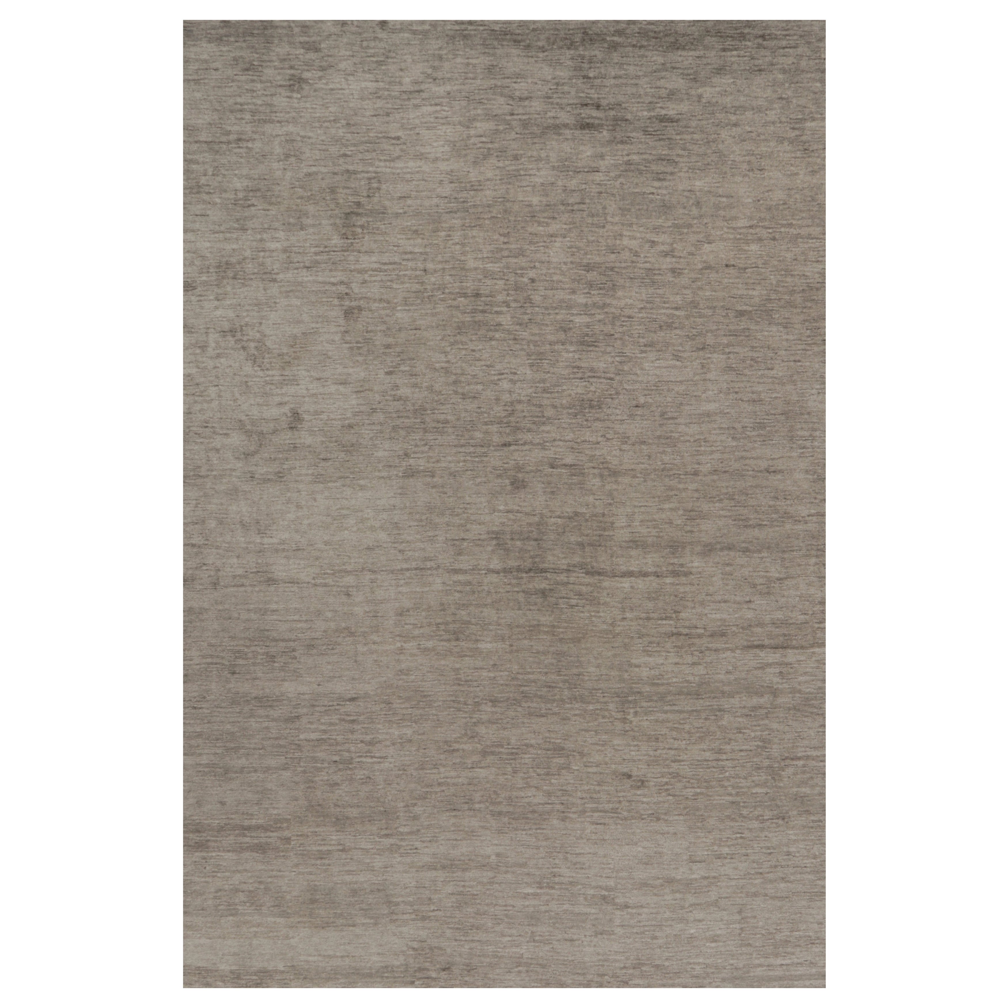 Rug 
Kilim’s Oversized Modern Textural Rug in Brown, Gray and Beige Striae