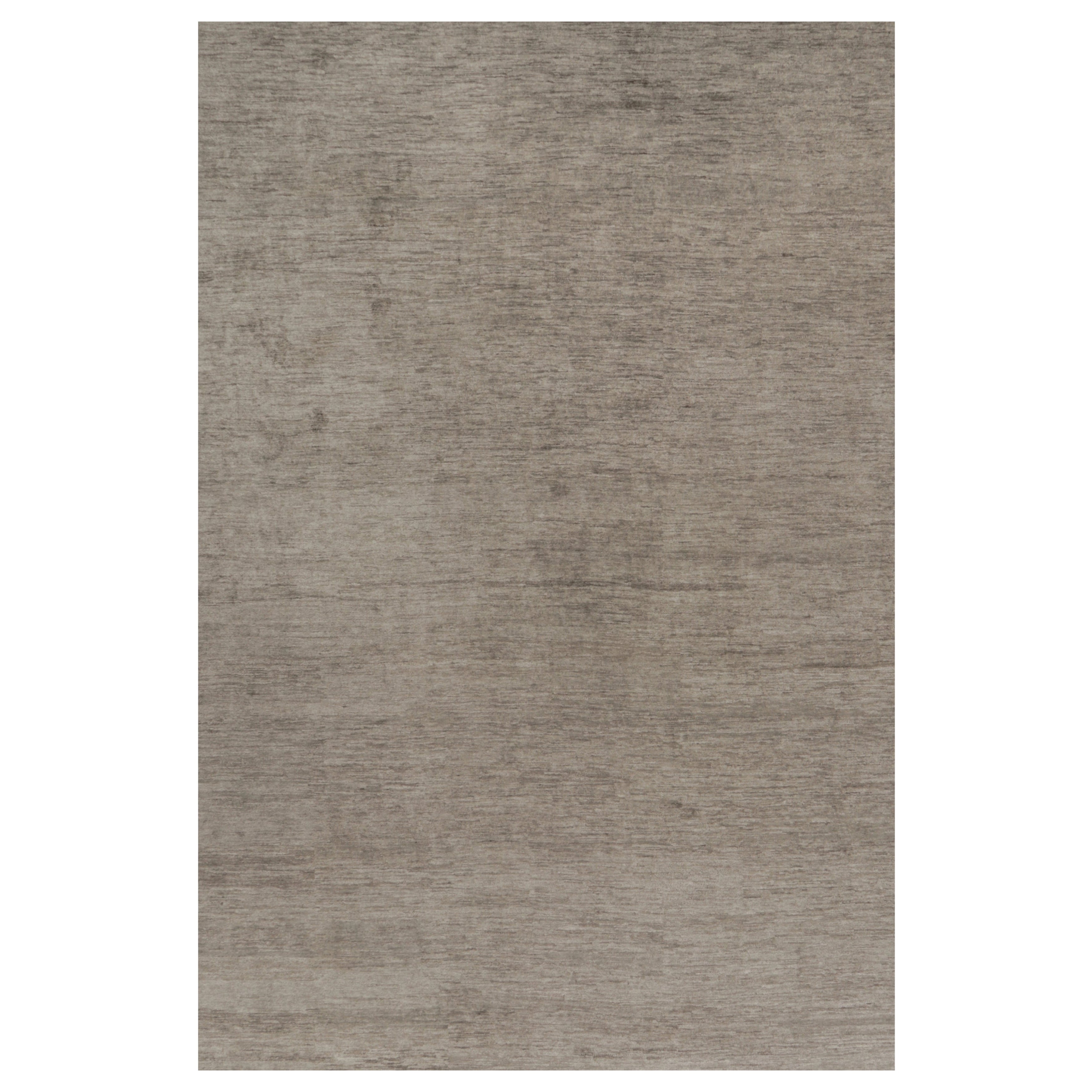 Rug 
Kilim’s Oversized Modern Textural Rug in Brown, Gray and Beige Striae