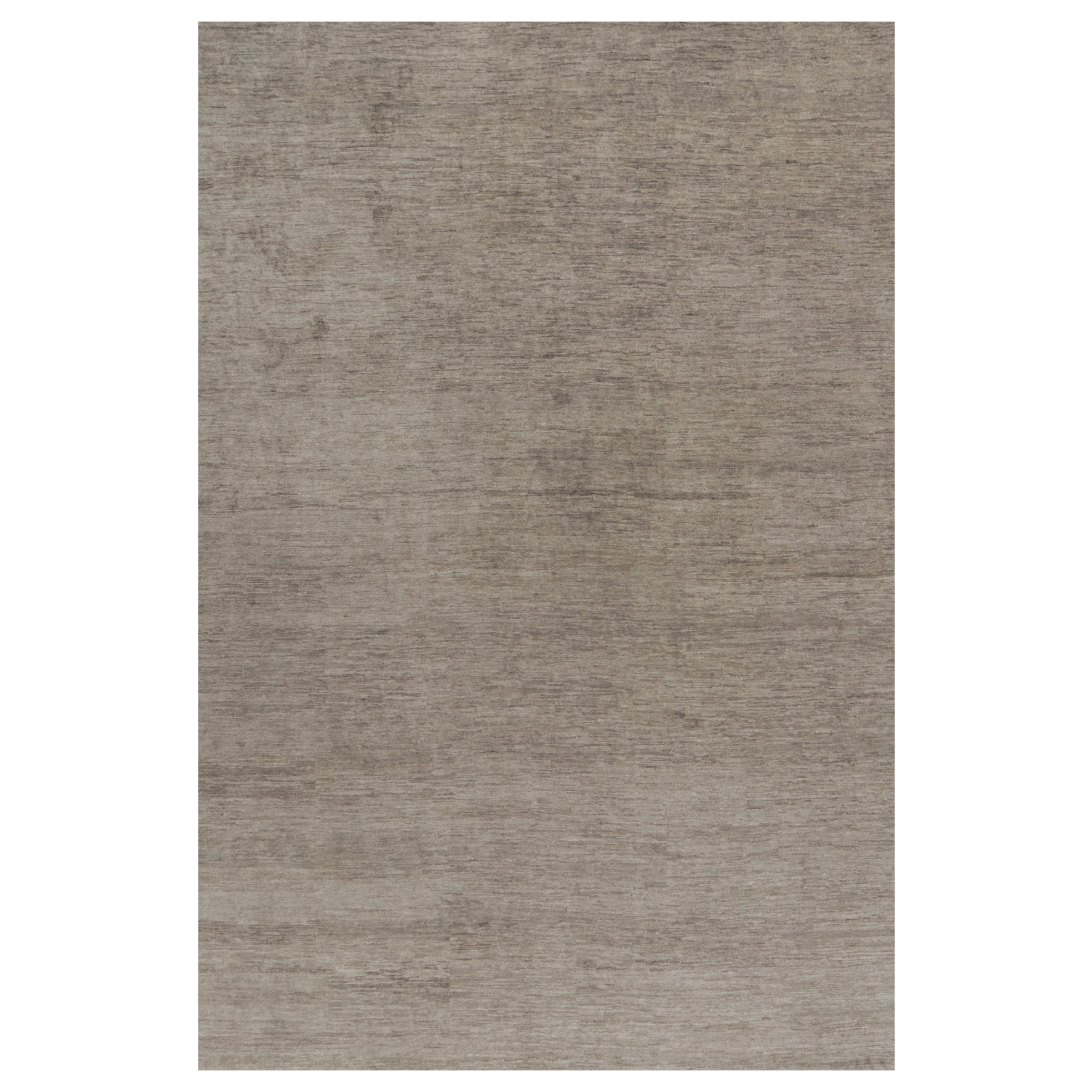 Rug 
Kilim’s Oversized Modern Textural Rug in Brown, Gray and Beige Striae
